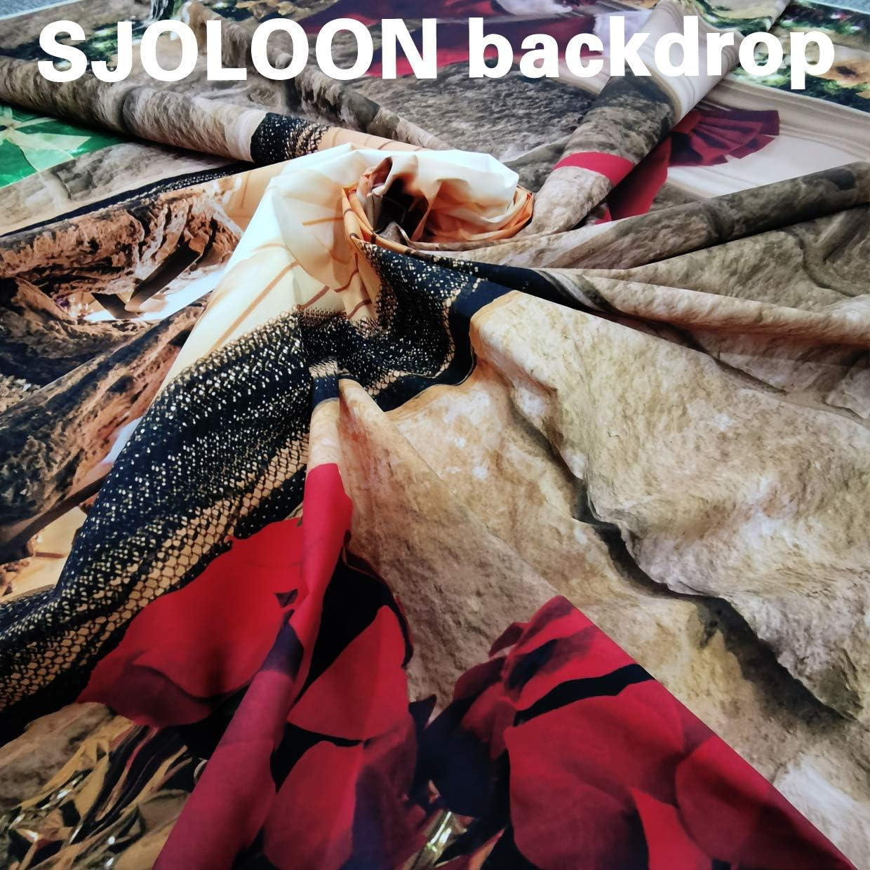 SJOLOON 7X5Ft Christmas Photography Backdrops Child Christmas Fireplace Decoration Background for Photo Studio (11209) image number 4