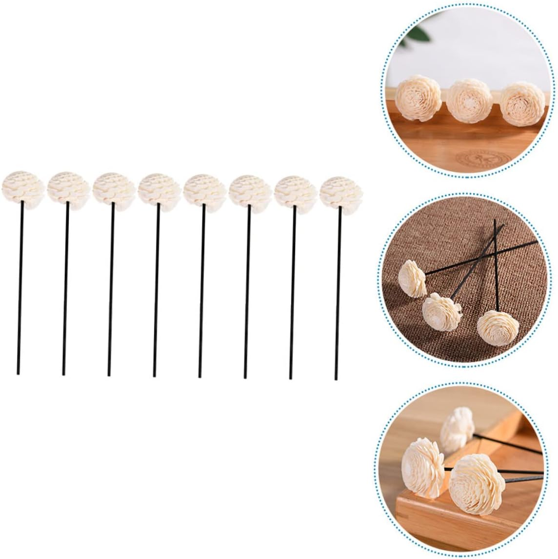 LALAFINA 8Pcs Simulated Aromatherapy Flowers Decorative Fragrance Sticks for Home Wedding Aroma Diffuser Reeds image number 2