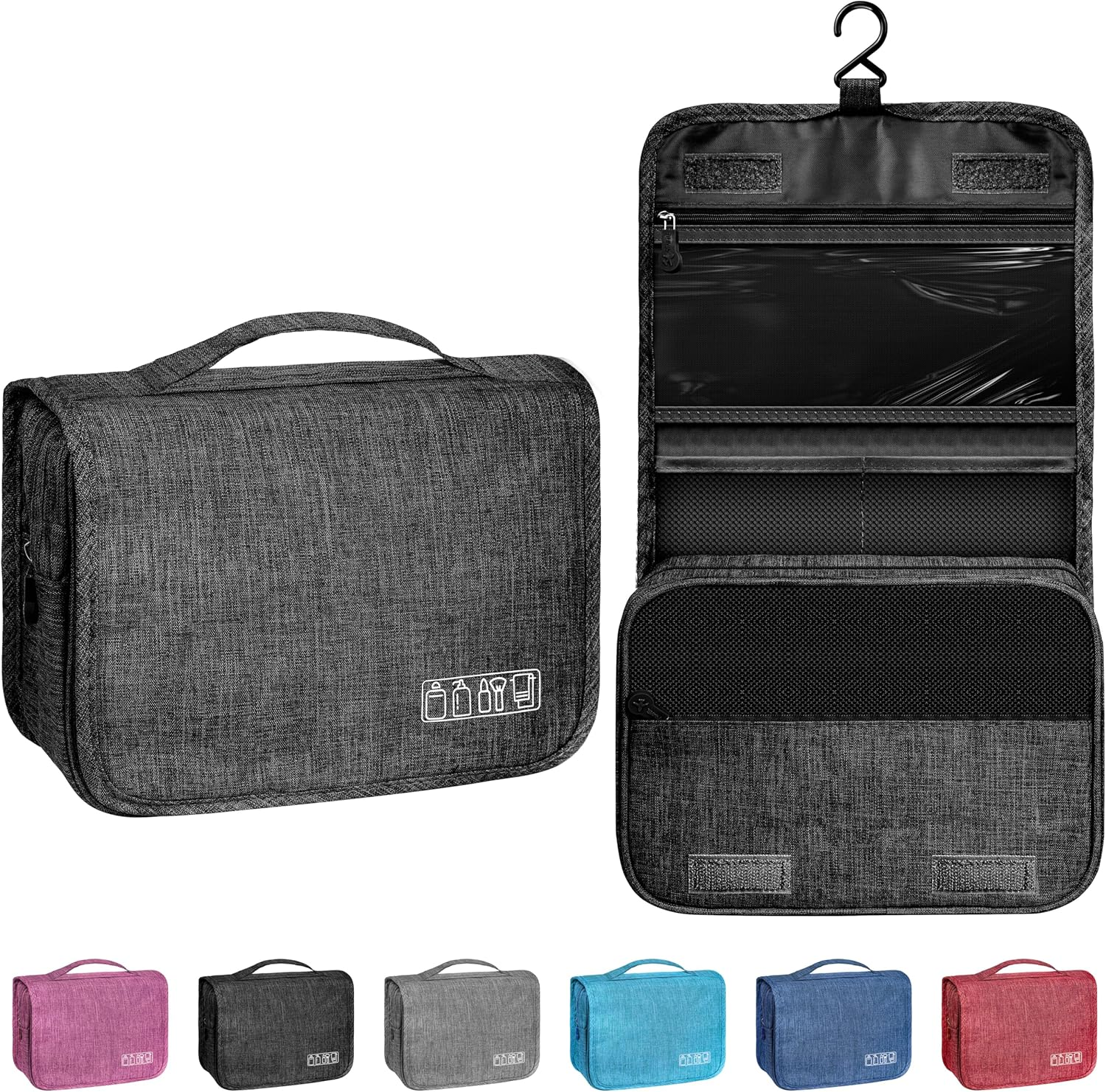 YEMEDA Toiletry Bag Travel Bag with Hanging Hook, Waterproof Capacity Hanging Multifunctional Makeup Bag for Toiletries, Portable Cosmetic Bag Travel Organizer for Women and Men, A6-Royal Blue, Travel