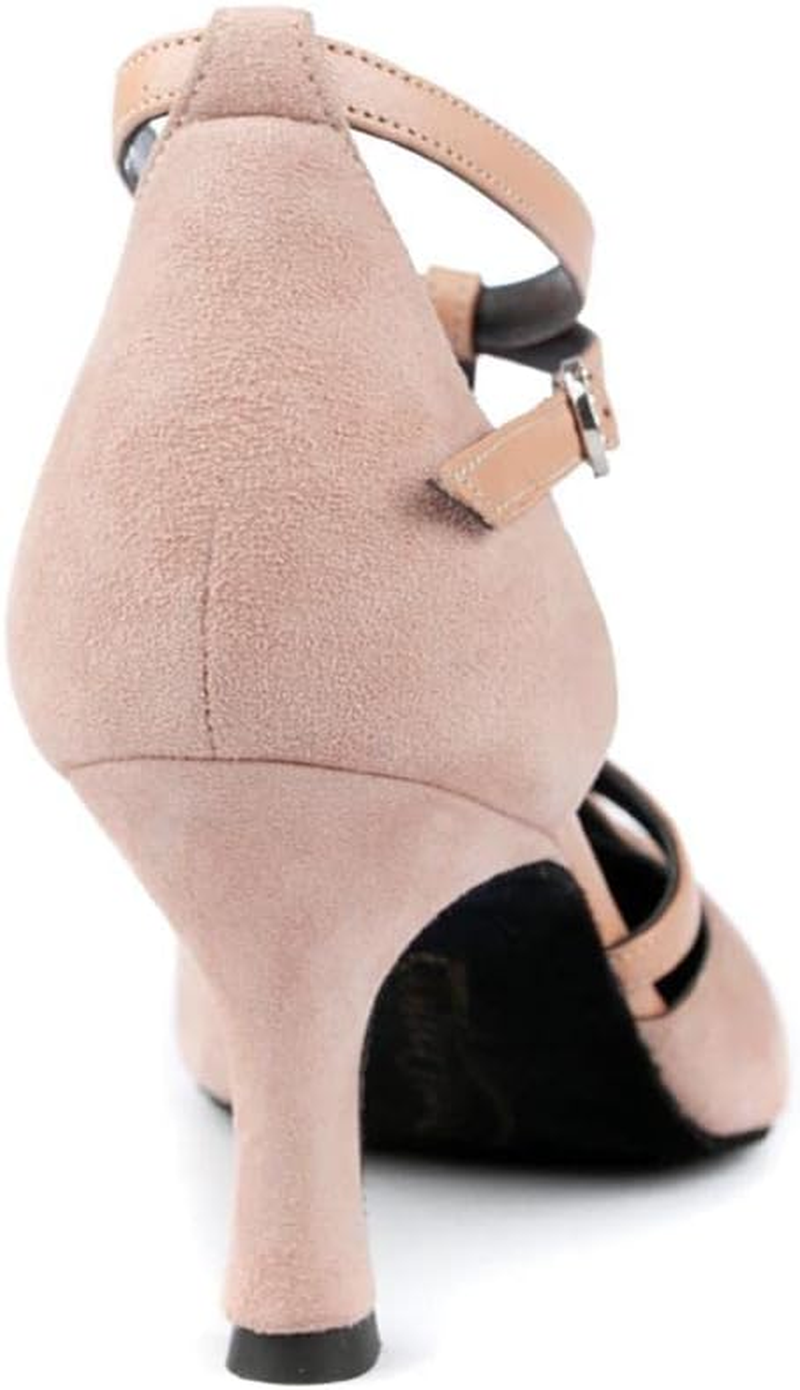 Portdance PD127 Women'S Dance Shoes - Nubuck Pink - 5.5 Cm Social - Normal Width - Made in Portugal image number 1