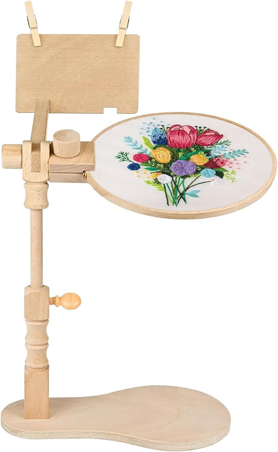 Fantasyday Embroidery Stand, Adjustable Embroidery Hoop Holder, Cross Stitch Stand with 1PCS Embroidery Hoops image number 2