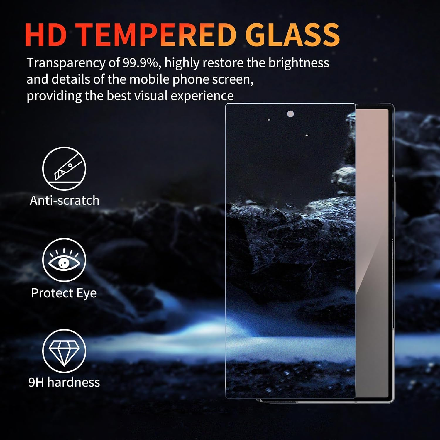 YUXINDZ Pack of 2 Screen Protectors for Samsung Galaxy Z Fold7, Screen Protector Glass Film 9H Hardness Anti-Scratch, Bubble-Free, HD Clear image number 5