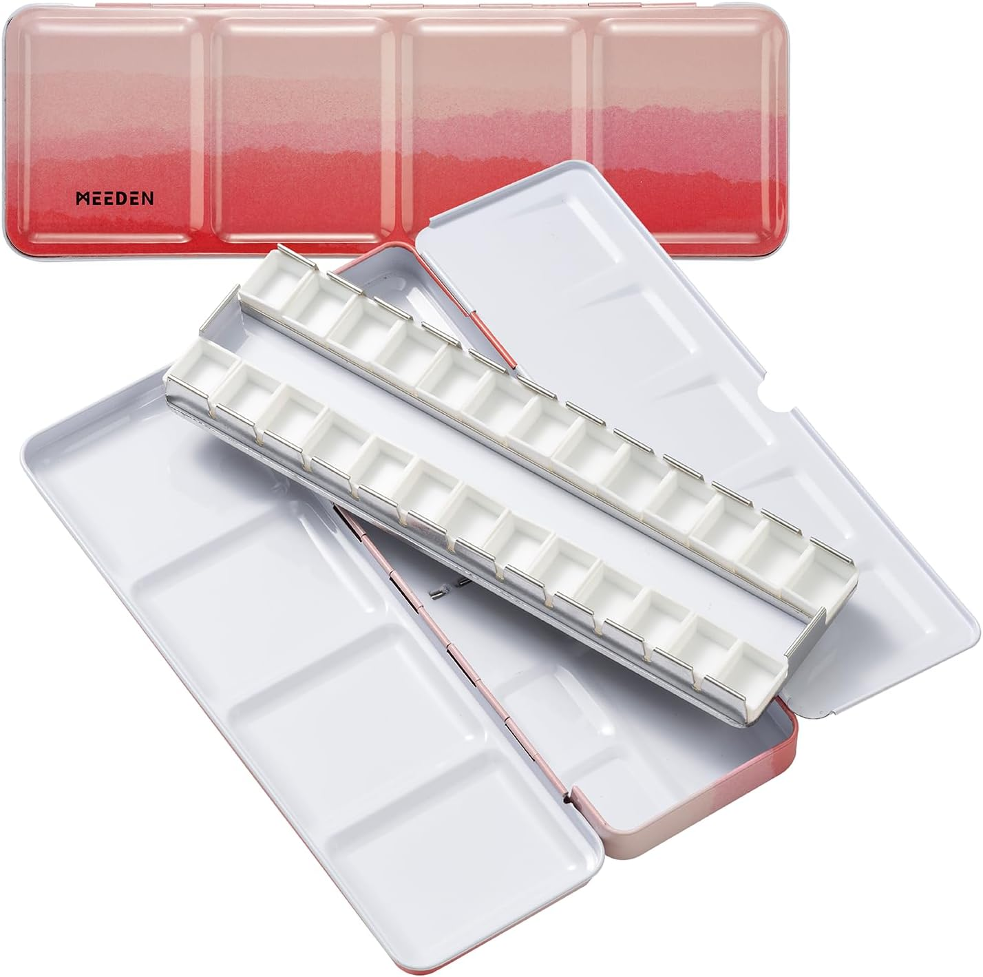 MEEDEN Empty Watercolor Paint Palette: Travel Water Color Palette Tin with 12 Half Pans - Portable Metal Palette Tin Box for Artist Student Adults (Yellow) image number 4