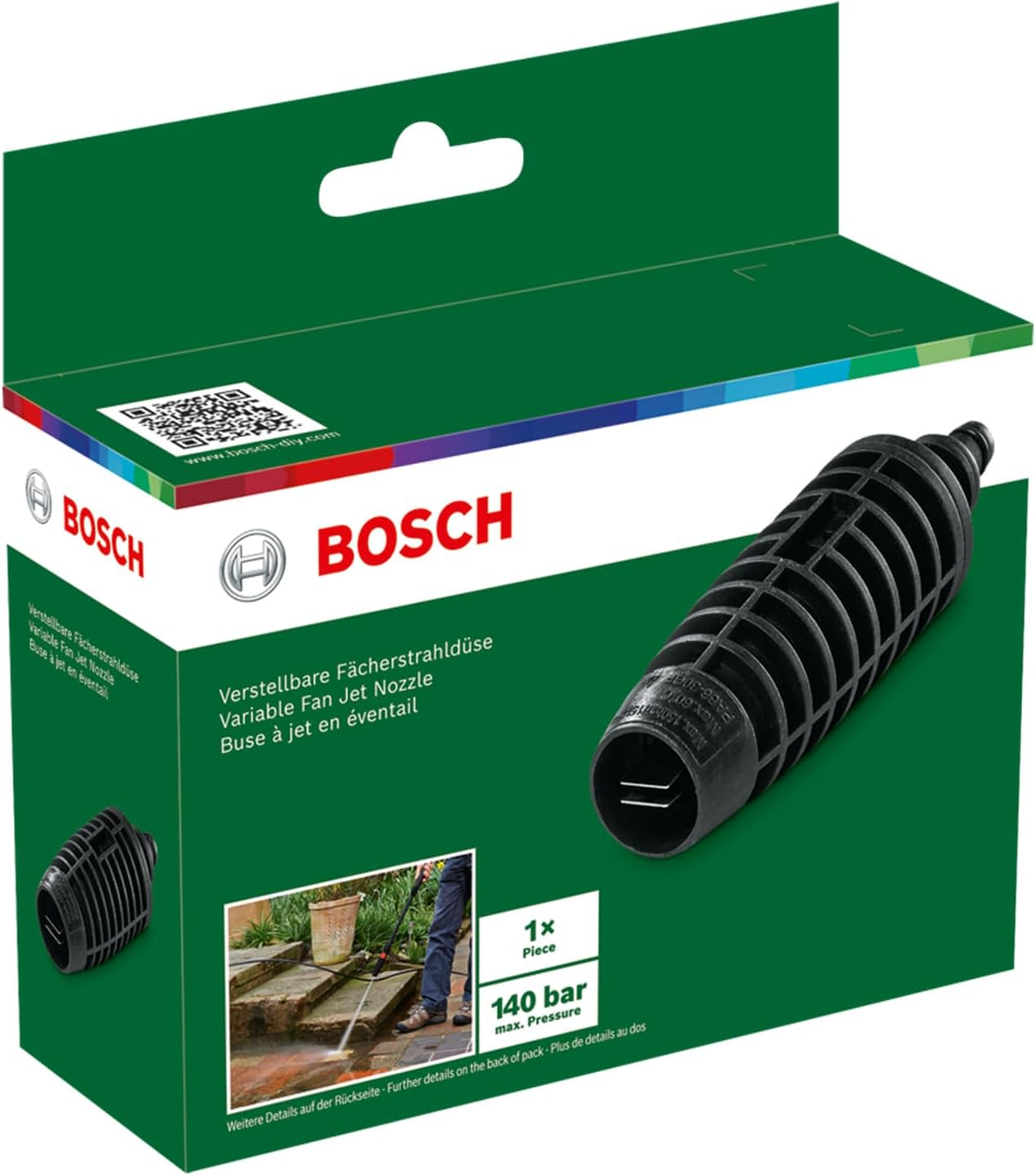 Bosch Variable Fan Jet Nozzle for Pressure Washers Easy/Universal/Advanced/Aqt