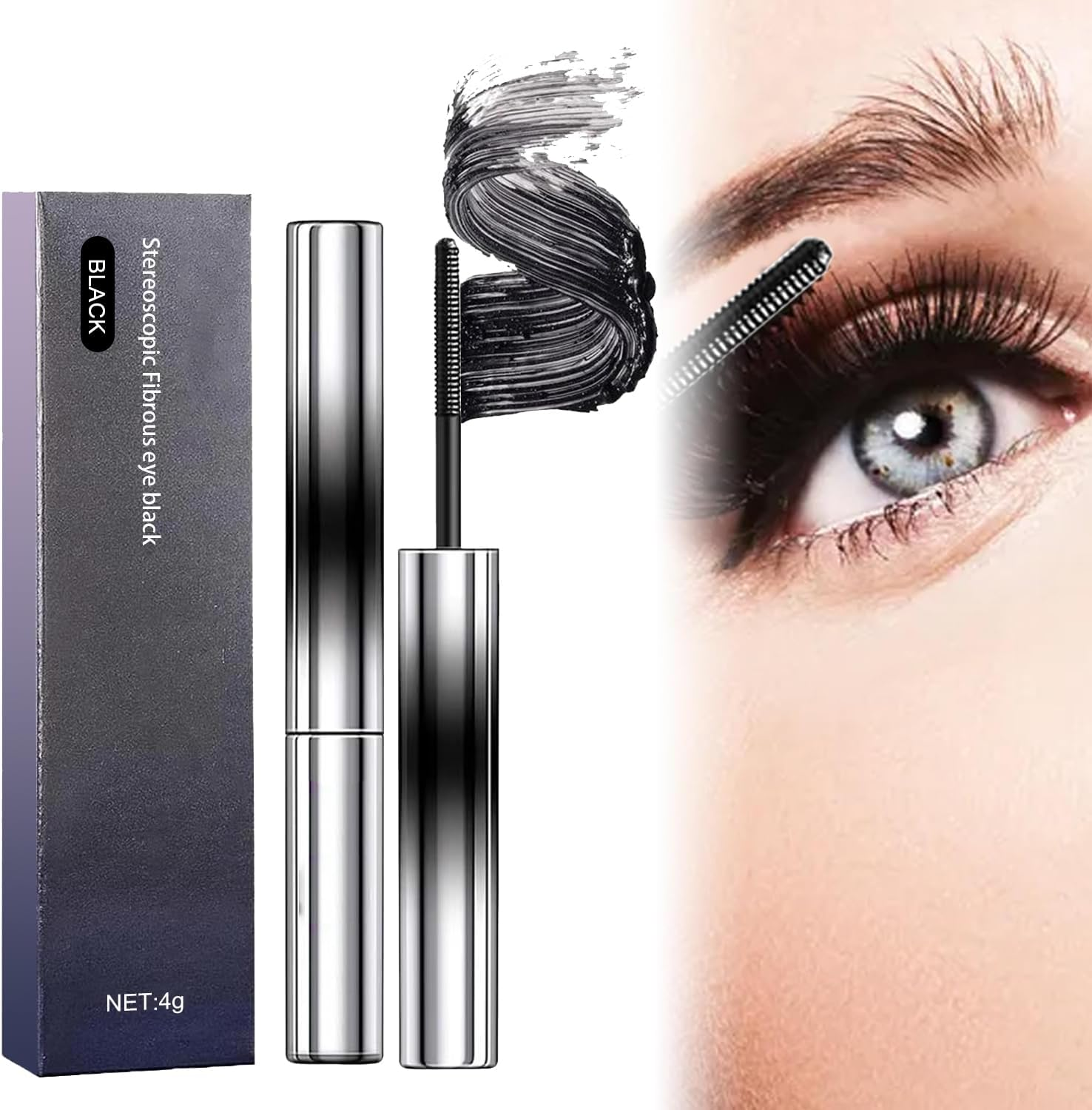 3D Curling Iron Wand Mascara, Metal Wand Mascaras, Iron Wands Rod Mascara,Smudge-Proof No Flaking, Create Thick, Clear Eyelashes,Waterproof Natural Long Lasting image number 4