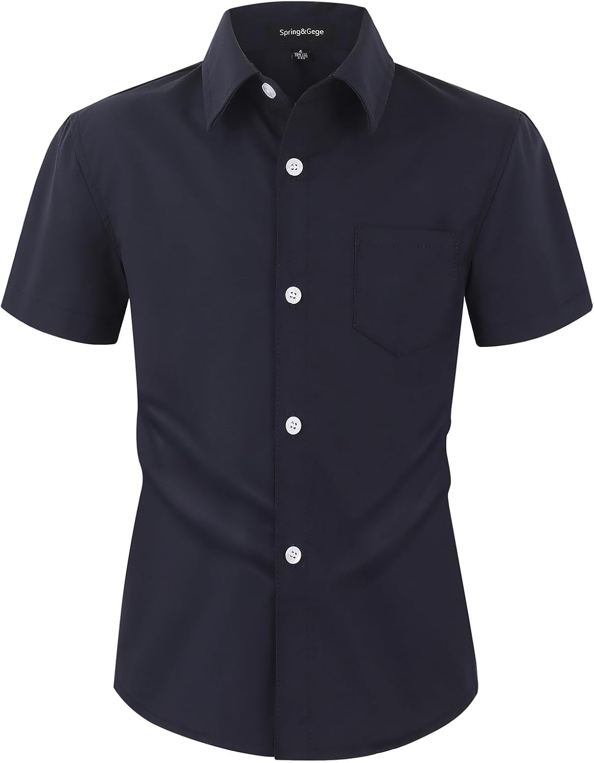 Spring&Gege Boys Short Sleeve Dress Shirts Stretch Wrinkle Free Casual Button down Shirts