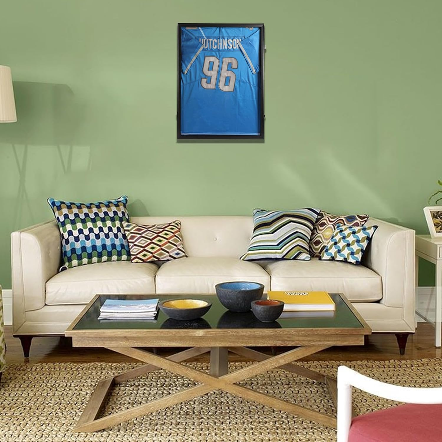 Jersey Frame Display Case - Football Jersey Display Frame - Lockable Jersey Shadow Box with UV Protection Acrylic Door and Hanger for Hockey Soccer Basketball Baseball Shirts, Black image number 4