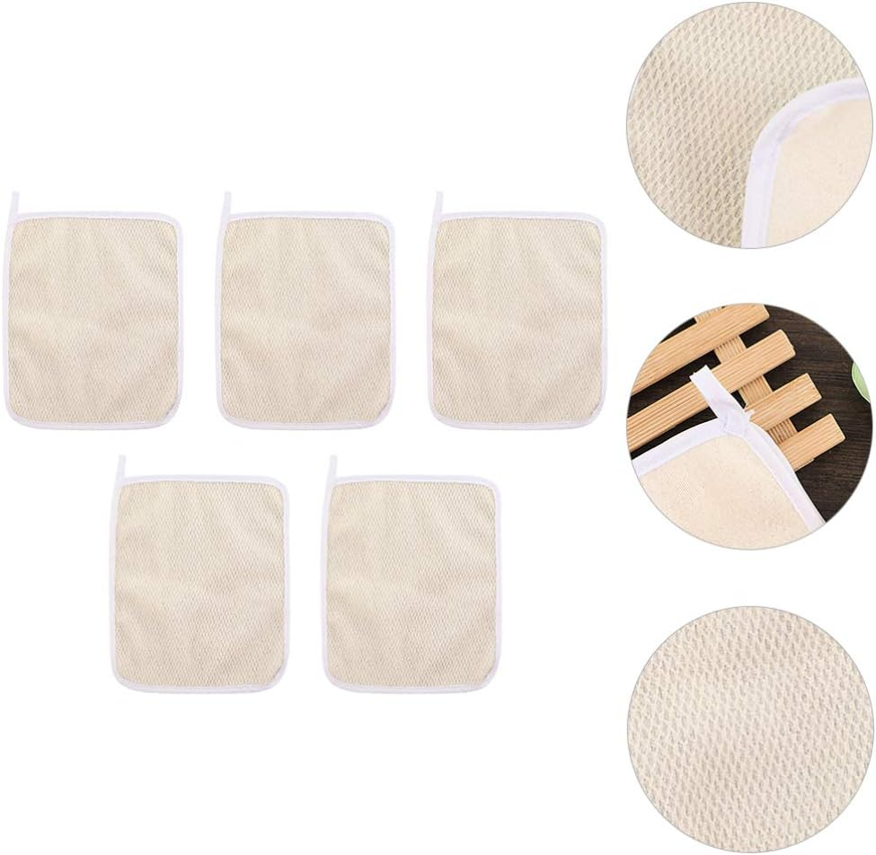 5Pcs Nylon Bath Towel Massage Bath Cloth for Women and Man Exfoliating Bath Towel Foaming Net for Face Spa Towel Exfoliating Scrub Cloth Bubble Net Take a Bath Men and Women image number 4