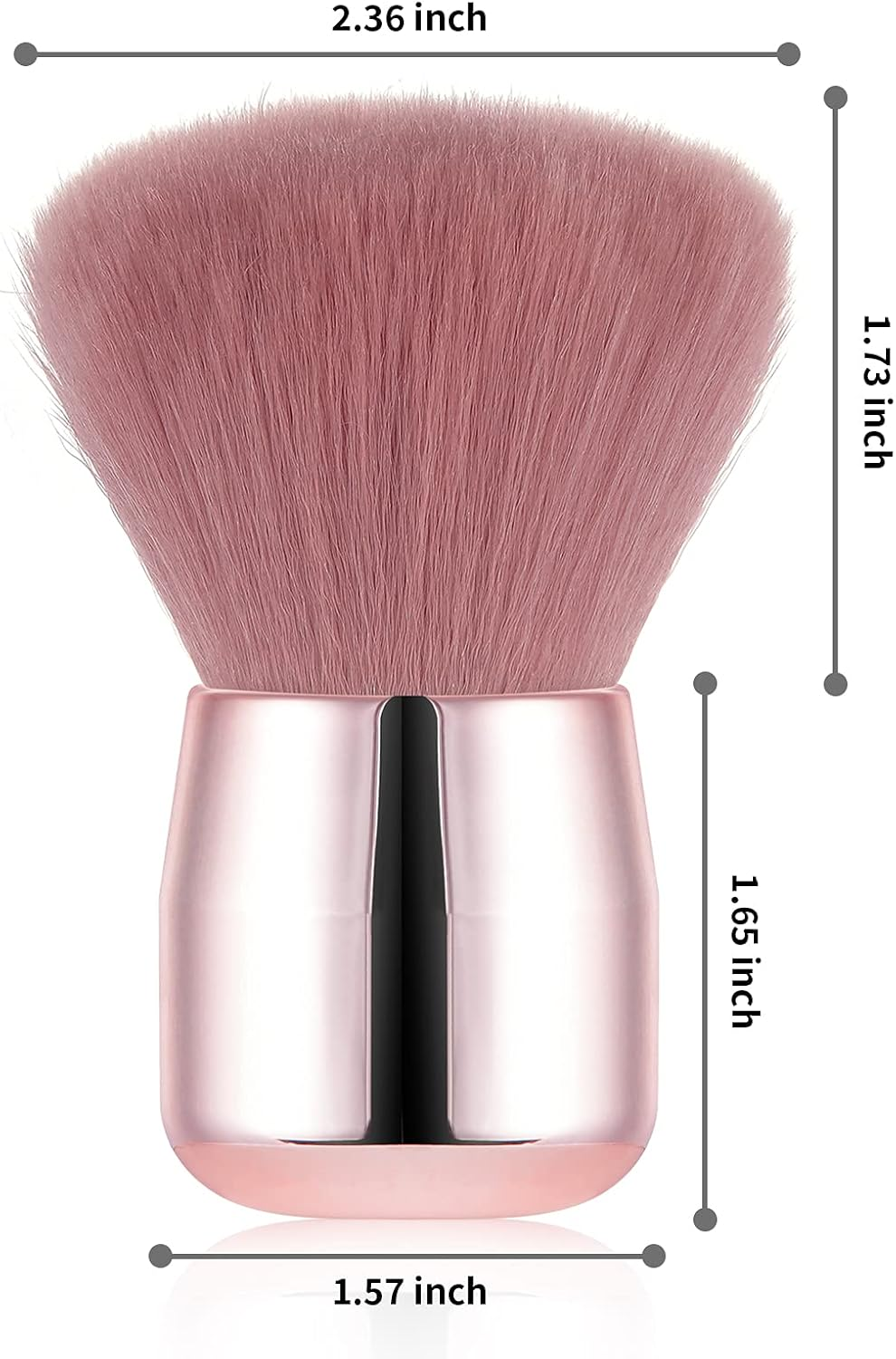 Vaincre Large Nail Dust Brush, Nail Art Dust Powder Remover, Fluffy Kabuki Brush for Nails (Pink) image number 2