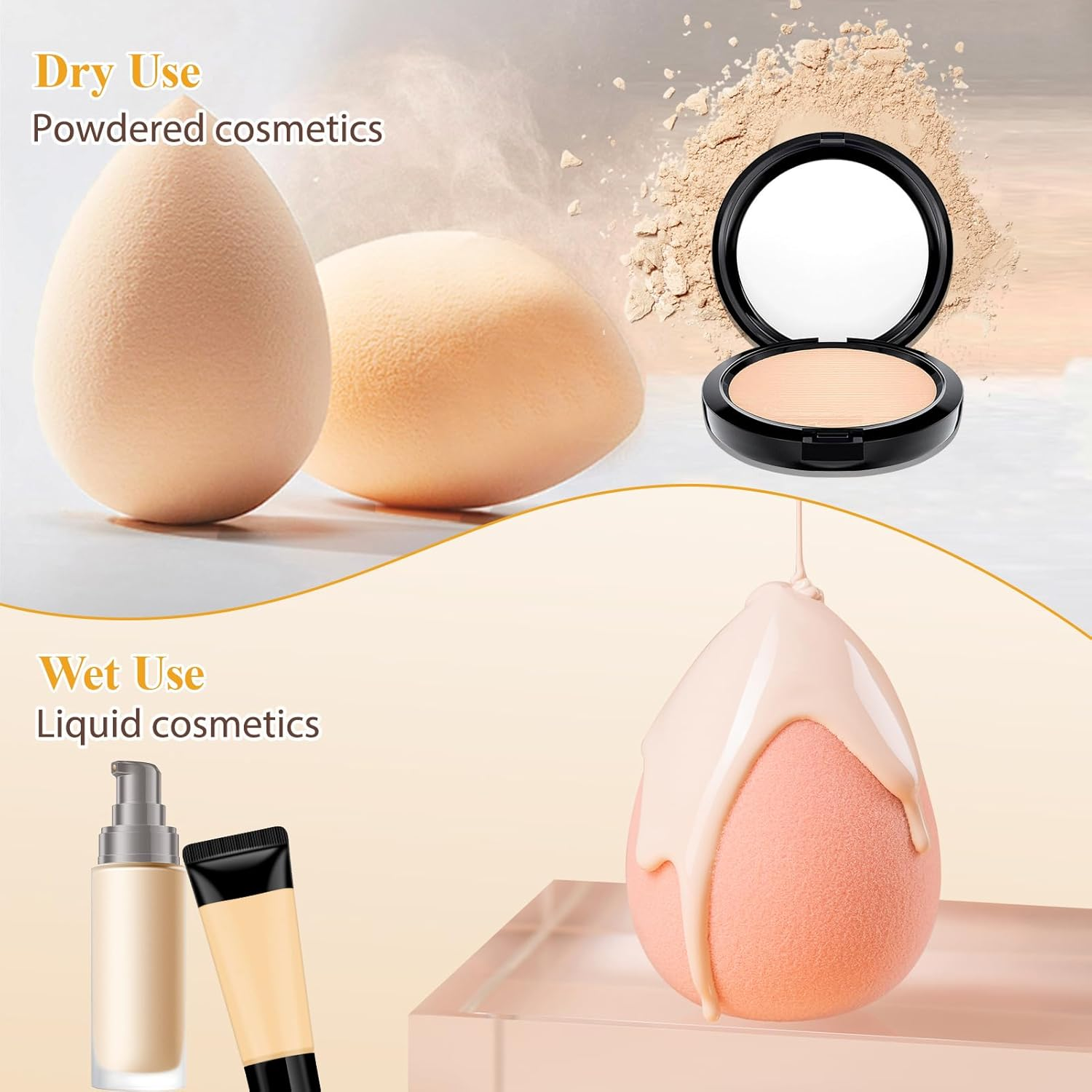 12 Pcs Makeup Sponges, Beauty Blender Set, Foundation Applicators for Complexion, Soft Powder Puff Tools, Versatile Makeup Brushes for All Skin Types, Liquid & Cream Products image number 3