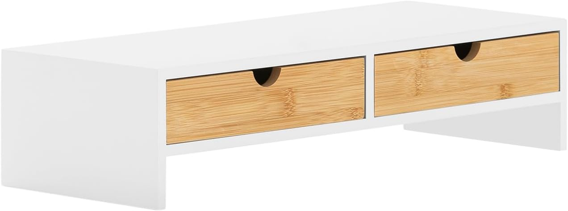 Sobuy Monitor Riser Stand, Desk Organiser with 2 Drawers, Desk Riser Shelf, Computer Accessories,Desk Monitor Stand,Desk Storage,Pc Stand,Office Storage,Bbf02-W