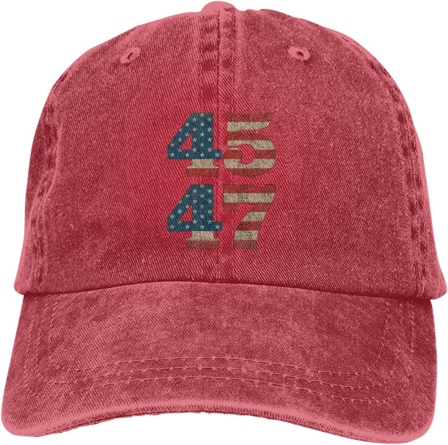 Trump Hat 45 47 Trump Hat for Men Baseball Caps Vintage Cap, Red, One Size image number 1