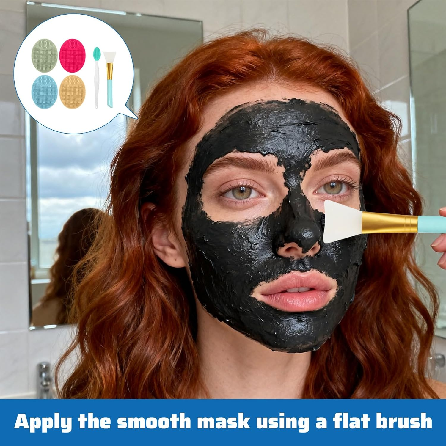 Silicone Face Scrubber, 6Pcs Skin Care Tools, Silicone Scrubber, Facial Pore Cleansing Brush Manual Kit, with Lip Exfoliator Brush, Soft Face Scrubber for Skin Care and Exfoliator image number 1