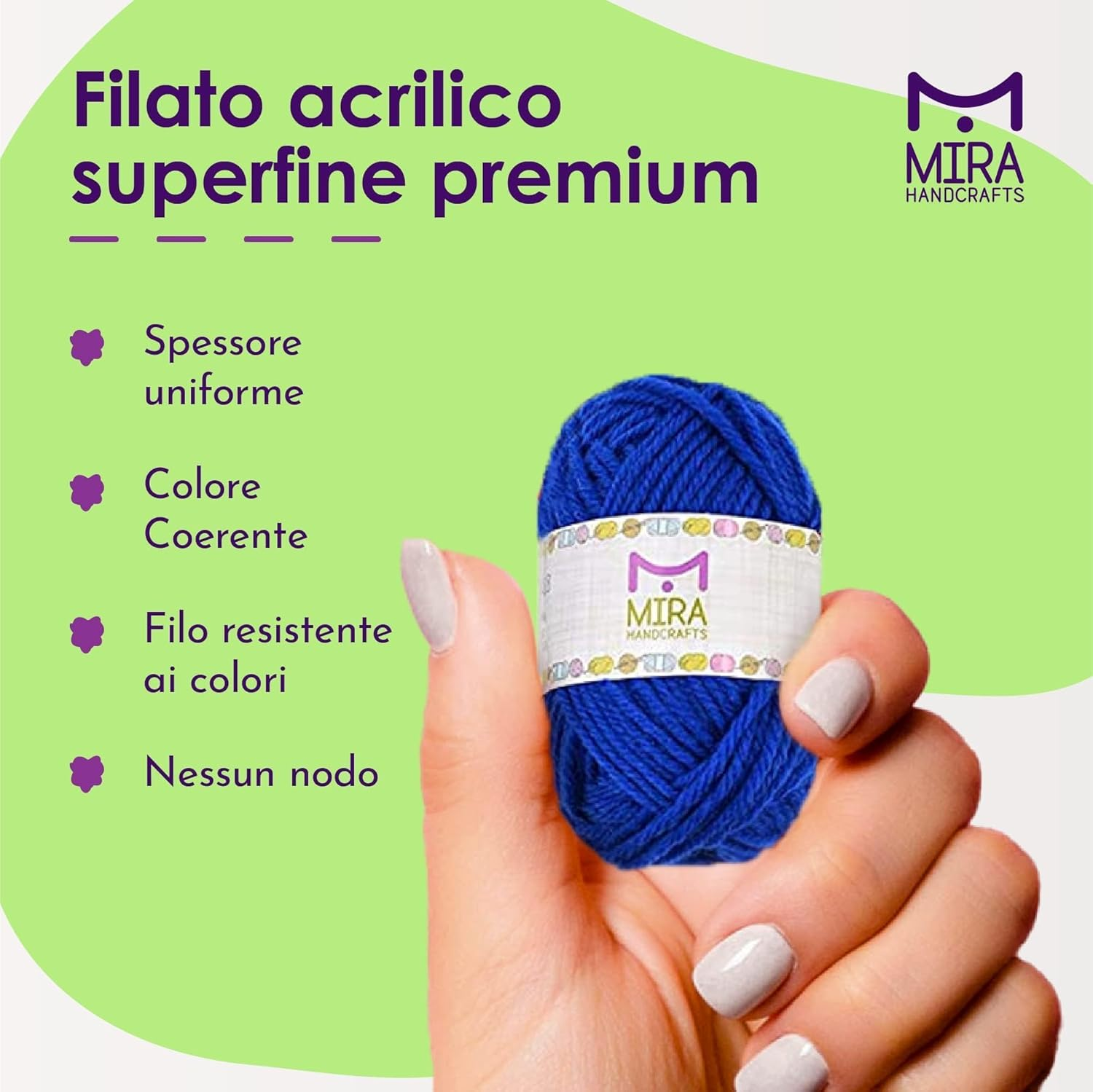 Mira Handcrafts 40 Assorted Colors Acrylic Yarn Skeins with 7 E-Books - Perfect for Any Knitting and Crochet Mini Project image number 5