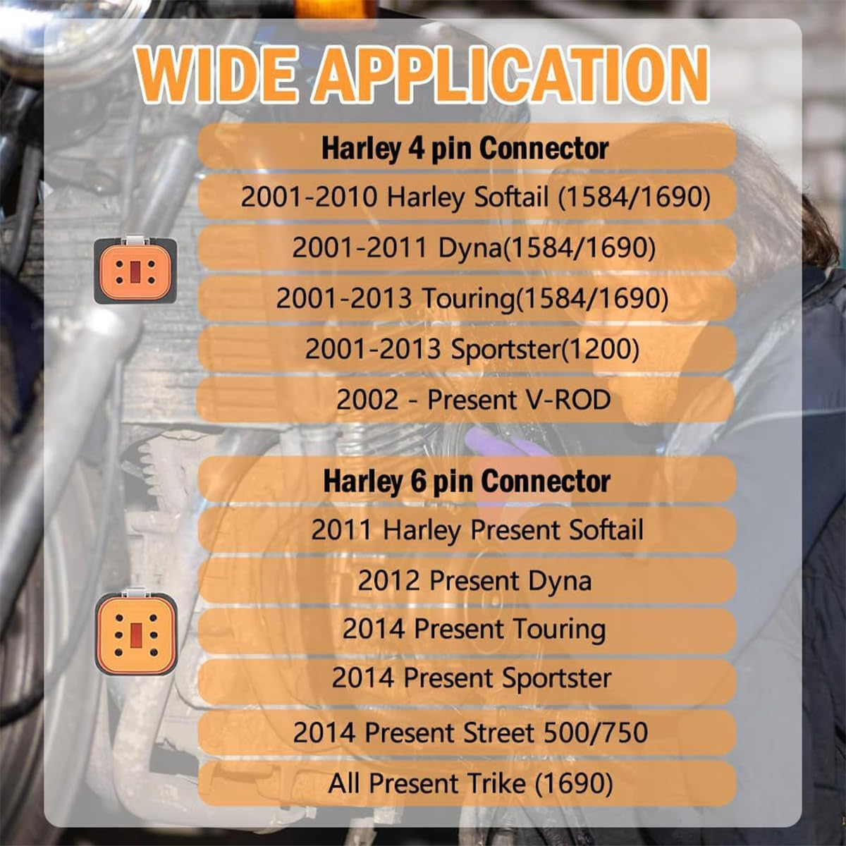 4 Pin 6Pin Obd2 Motorcycle Cable Diagnostic Scanner Adapter 4Pin 6Pin 2 in 1 Motorcycle Cable Fit for Harley Davidson Motorbike 4Pin+6Pin Motorad Connector image number 2