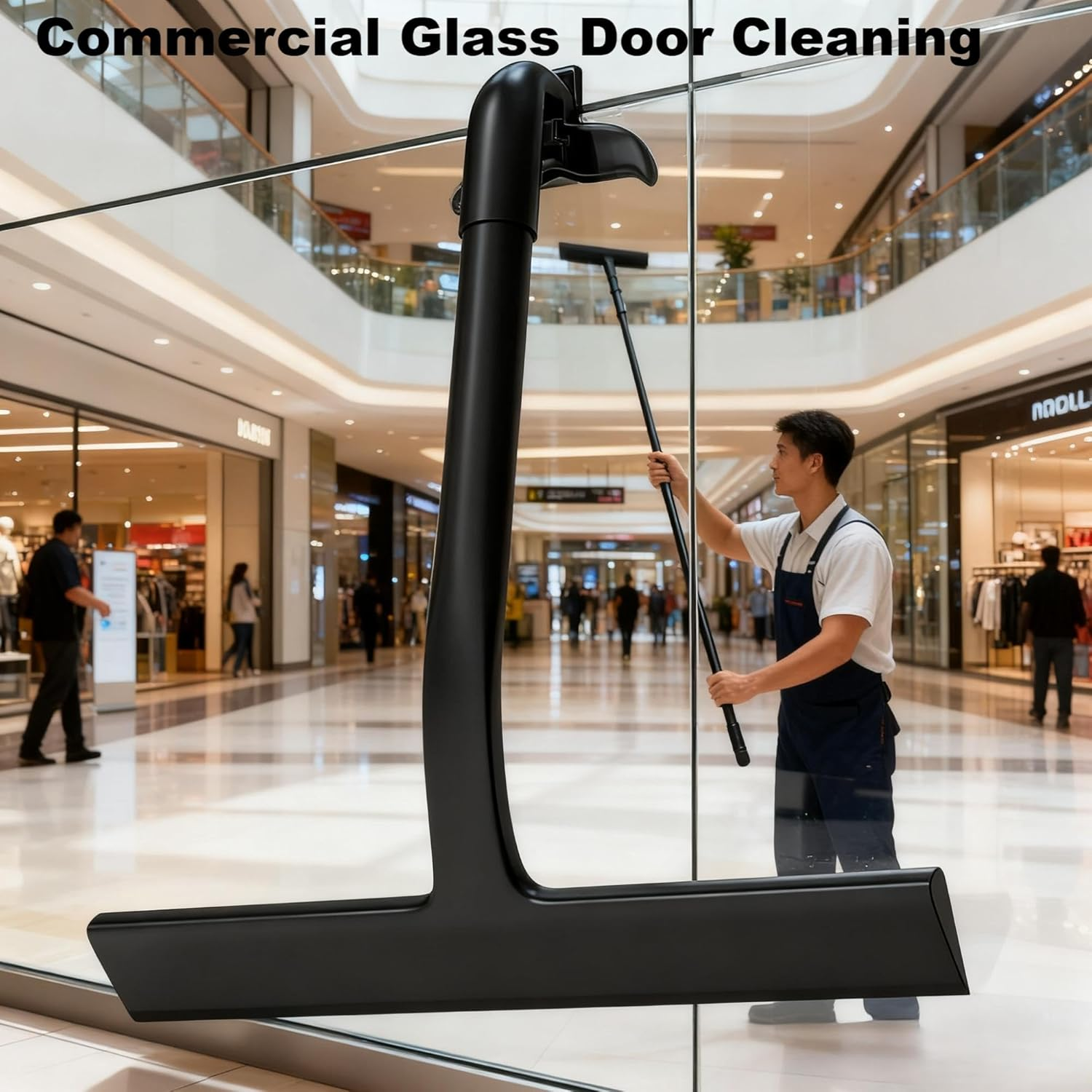 Silicone Shower Squeegee Streak-Free Glass Wiper & Floor Scraper with Fishtail Hook | Multi-Purpose Cleaning Tool for Aussie Bathroom, Windows & Home (22X21Cm)