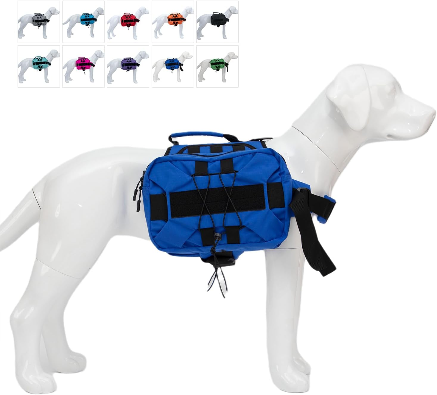 Large Dog Backpack, Outdoor Hound Saddle Bag Dog Pack with Side Pockets for Small Medium Large Dogs, Adjustable Tactical Dog Pack for Hiking, Travel, Camping, Training Gray M