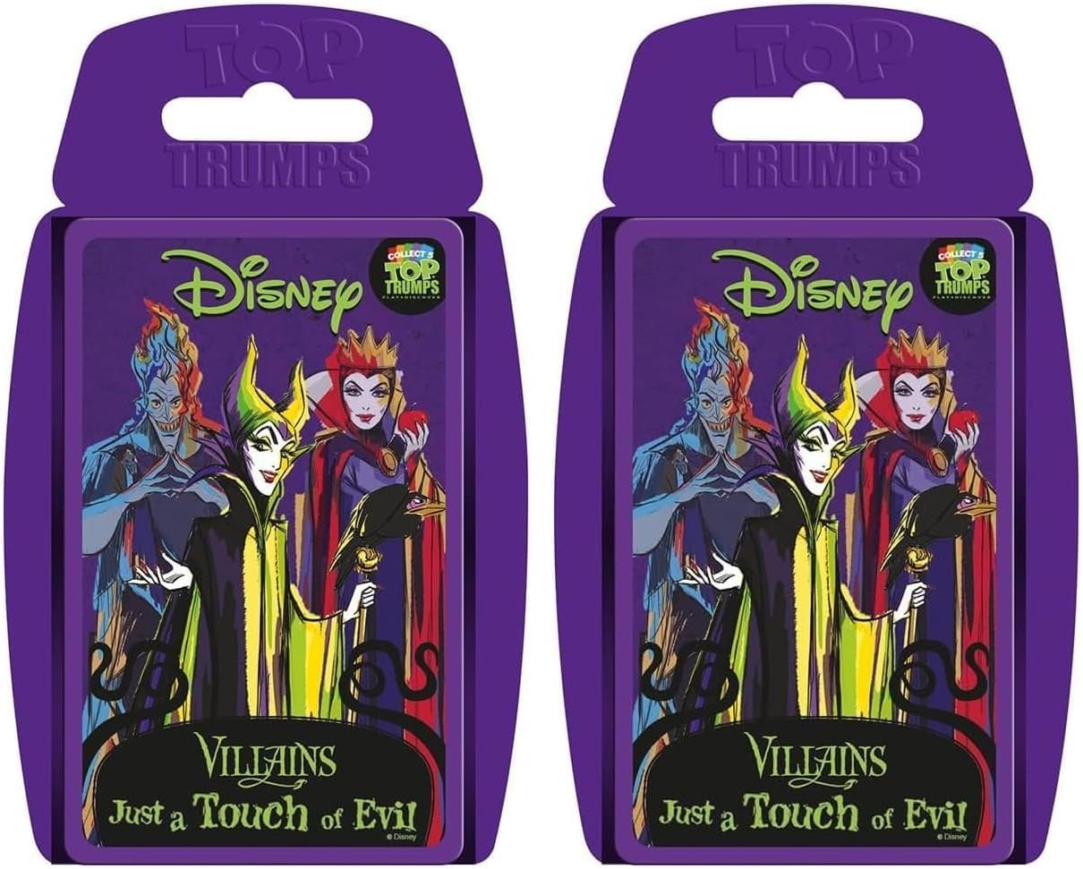 Top Trumps Disney Villains Classic Educational Card Game about Disney Villains - Learn Facts & Play! - 2+ Players Aged 6+ - 8.6 Cm X 1.9 Cm X 14 Cm (Pack Of 2)