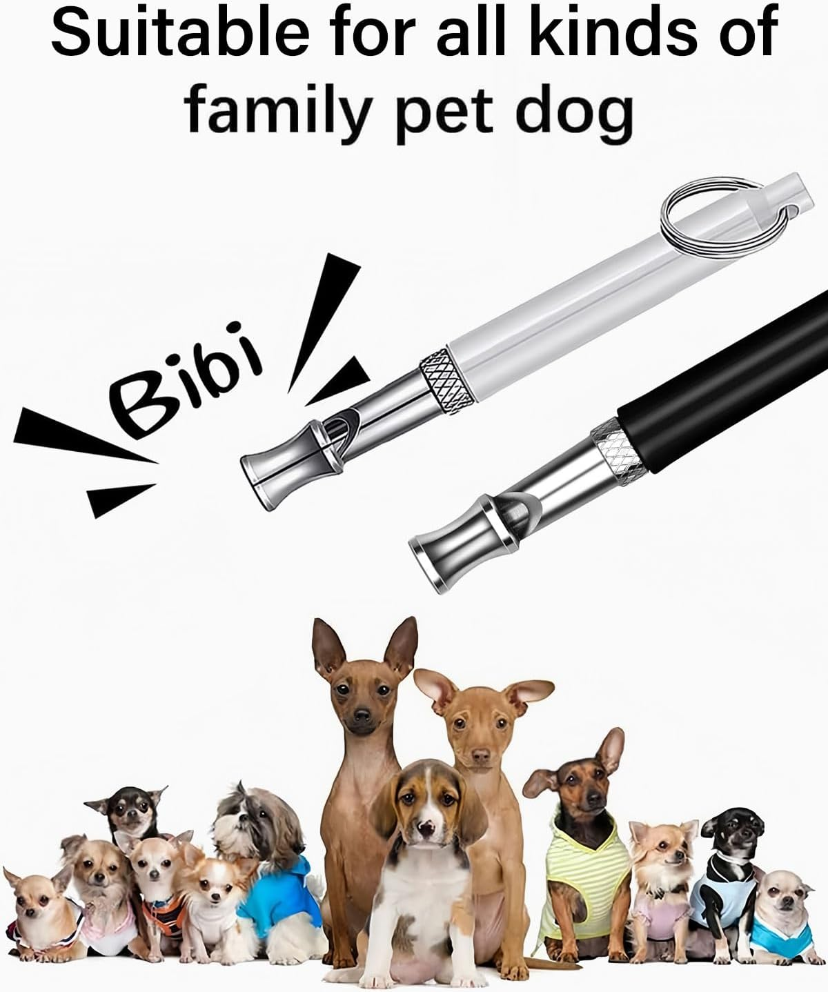 AORHOFJ 2 Pack Dog Whistle against Barking, Used for the Back Call, Dog Whistle against Barking, Dog Whistle High Frequency Silent, Adjustable Dog Whistle against Barking, with Lanyard image number 2