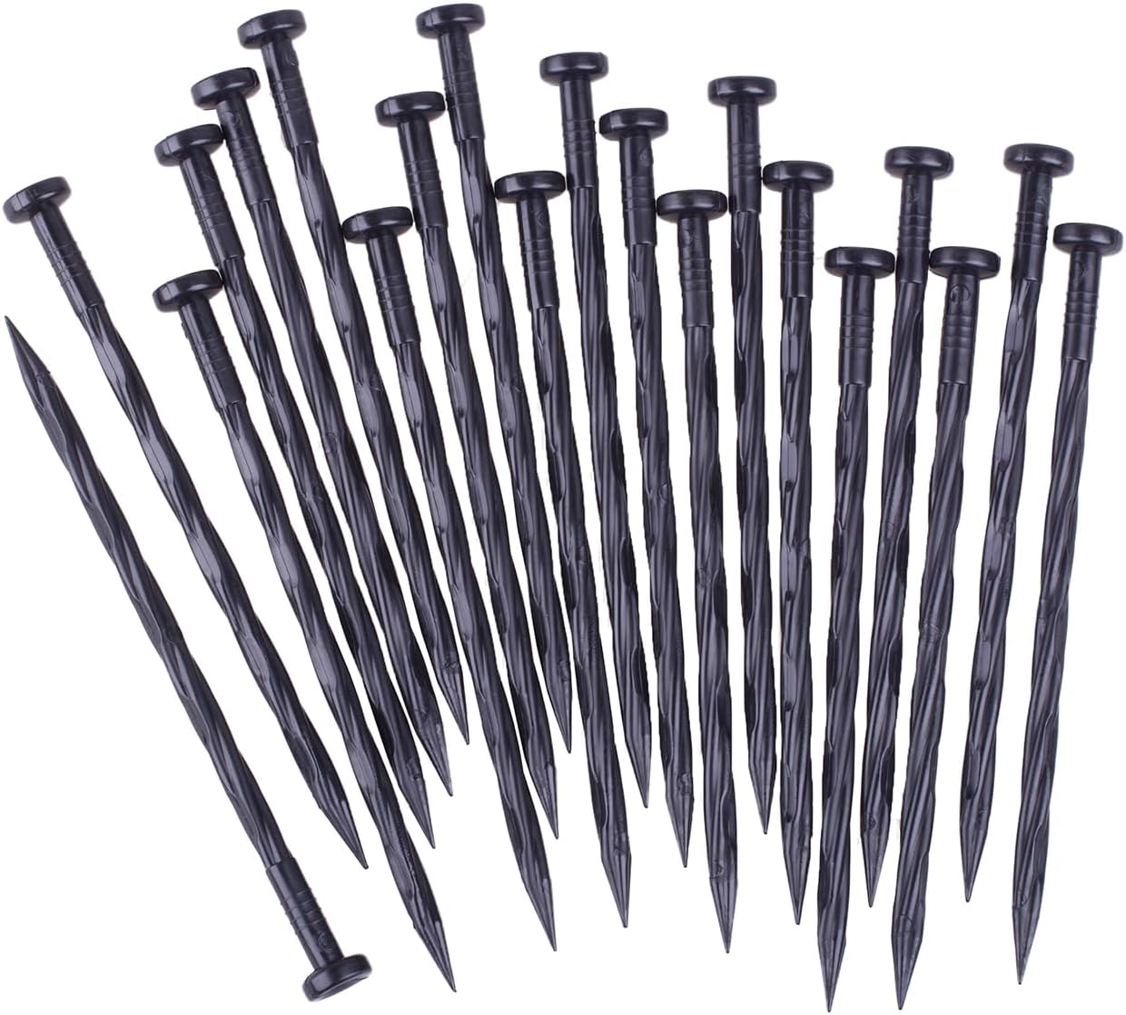 Spiral Landscape Anchoring Spikes,150Pcs 8 Inch Plastic Landscape Spikes,Nylon Landscape Anchoring Spikes for Garden Lawn Yard,Paver,Weed Barrier, Artificial Turf (8In-150 Count)