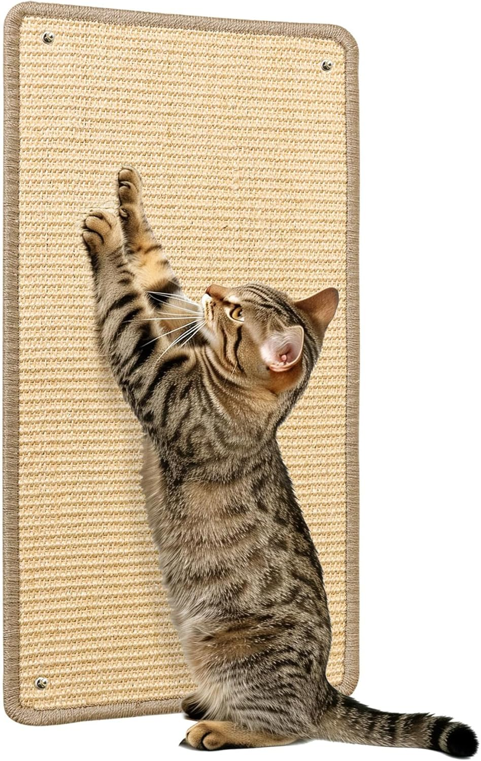 Cat Scratcher Mat - Sisal Cat Scratching Post for Indoor Cats Kitten, Wall Floor Mount Double-Sided Cat Scratch Pad with Adhesive Screw, 60CM X 30CM Reinstallable Furniture Protector image number 5