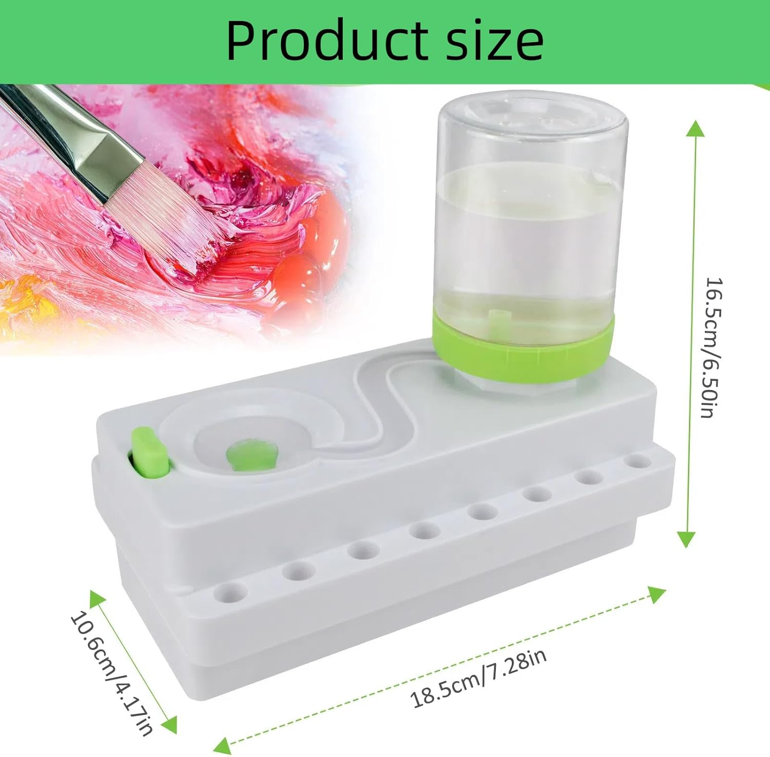 Gurxi 1 Piece Multifunctional Brush Rinser, Water Circulation Rinser, Brush Cleaning Station for Cleaning Artist & Makeup Brushes (Green)