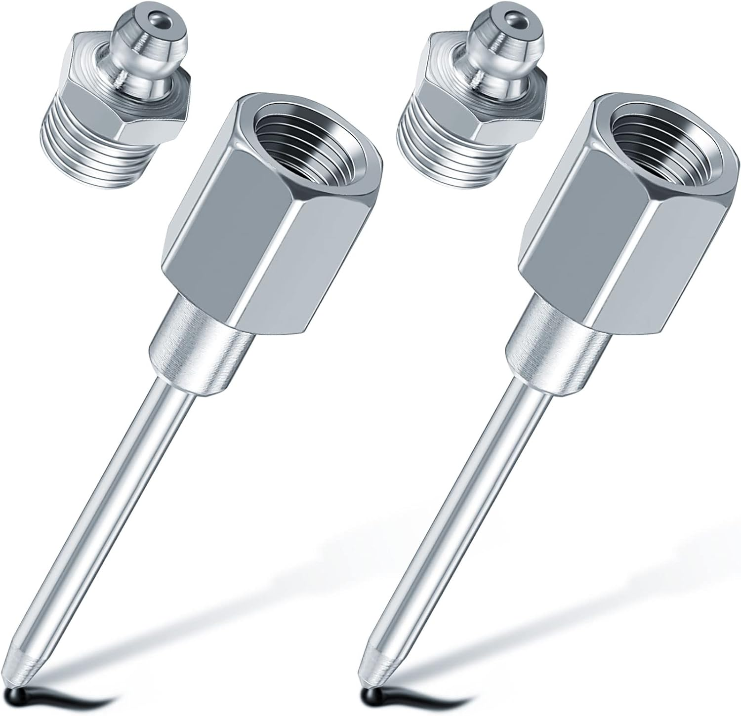 2 Pack Grease Needle Nozzle, Needle Nose Grease Dispenser, Grease Gun Fittings and Gun Tips, Narrow Needle Greaser Adapter with 1/8 Inch NPT Threads image number 4