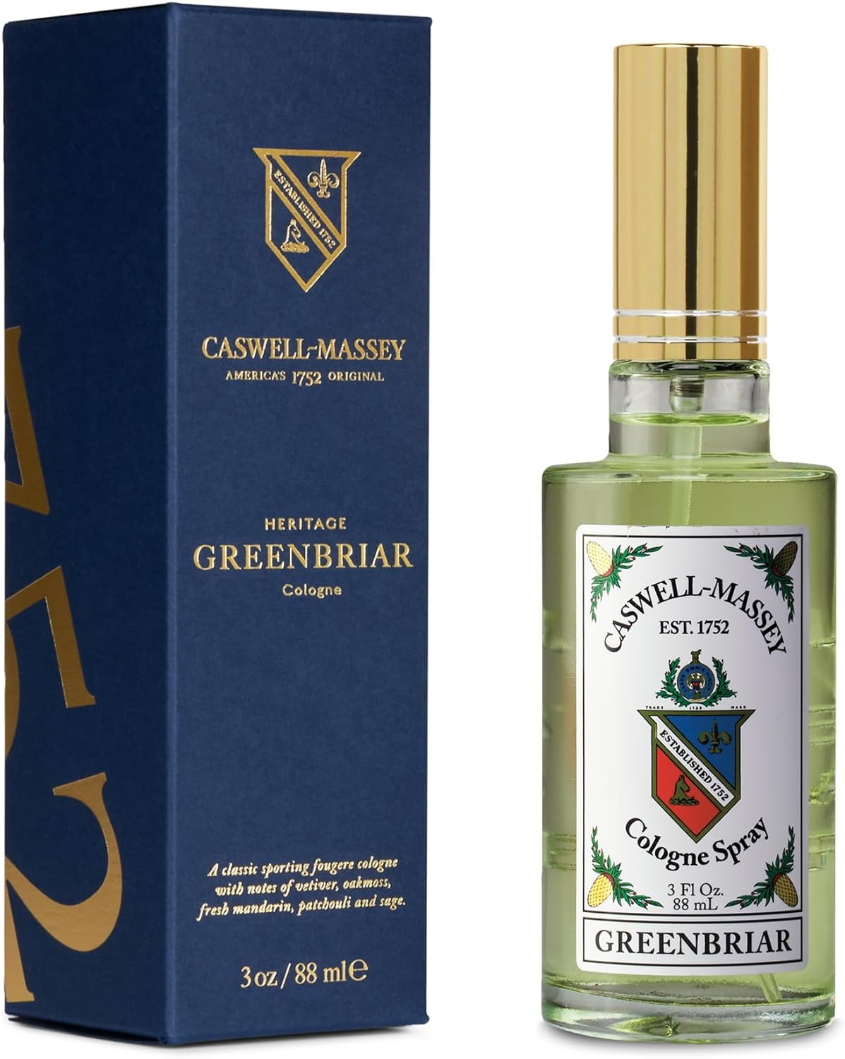 Caswell-Massey Greenbriar Gold Cap Cologne, Men&rsquo;S Cologne with Classic and Zesty Scent with Citrus, Sage & Rugged Velvety Notes, 3 Fl Oz image number 6