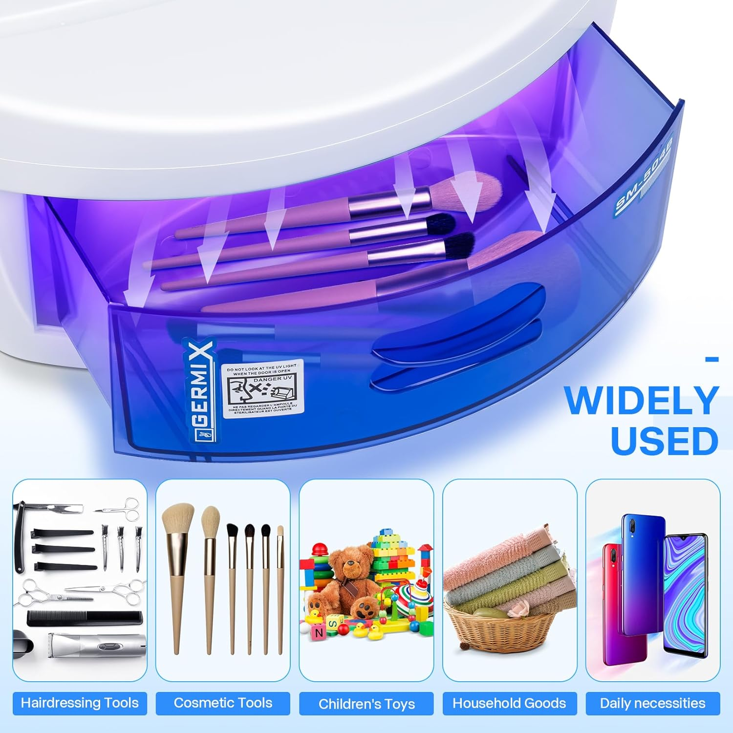 Sterilizer for Nail Tools,Lxiangn Large Capacity 8 W Multipurpose Nail Tools Cleaning Box Nail Sterilizer Cabinet Drawer for Barber Cutting Scissors Nipper Nail Art Tool image number 6