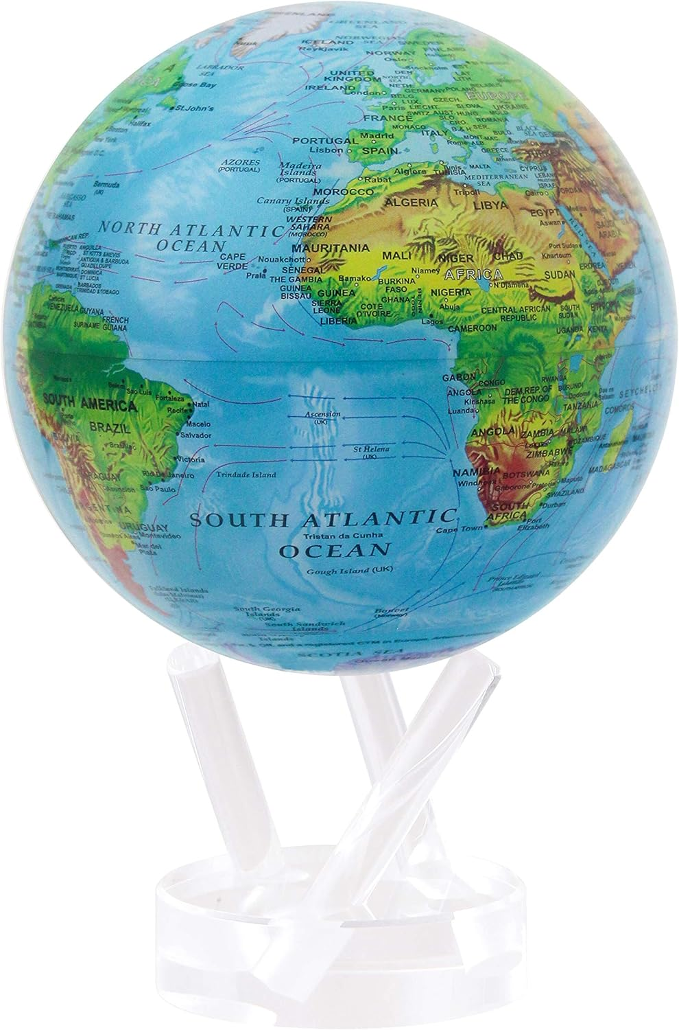 MOVA Globe Blue with Relief Map 4.5With Base, Solar Powered Rotating Globe No Need of Battery or Chord, Unique Gift and Decoration image number 5