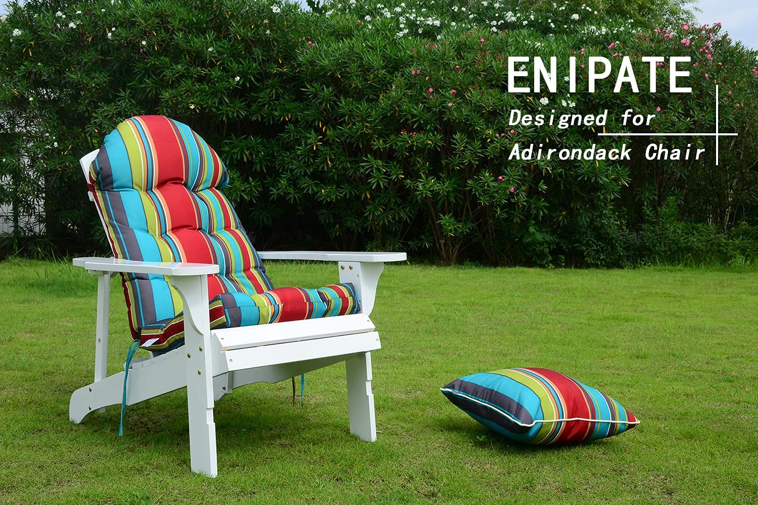 Enipate Weather Resistant Adirondack Chair Cushions High Back Indoor Outdoor Patio Tufted Lounge Cushion Seat Pads image number 2