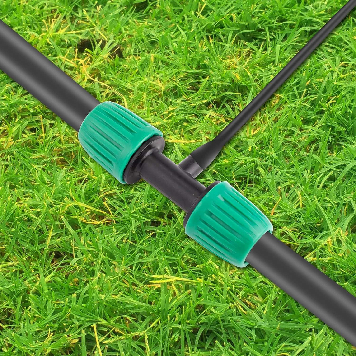 12Pcs 1/2 to 1/4 Drip Irrigation Fittings, Black and Green 1/2 to 1/4 Drip Irrigation Adapter Premium Polypropylene Drip Irrigation Parts 3 Way for Greenhouse Courtyard Lawn image number 6
