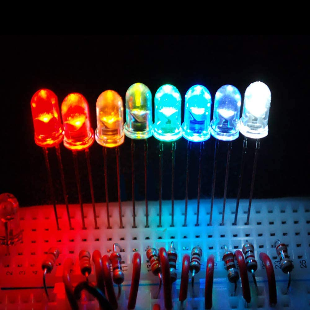 Novelty Place 5Mm Light Emitting Diodes - LED Bulbs Electronic Components (Pack of 100 - Clear White) - Blue image number 7