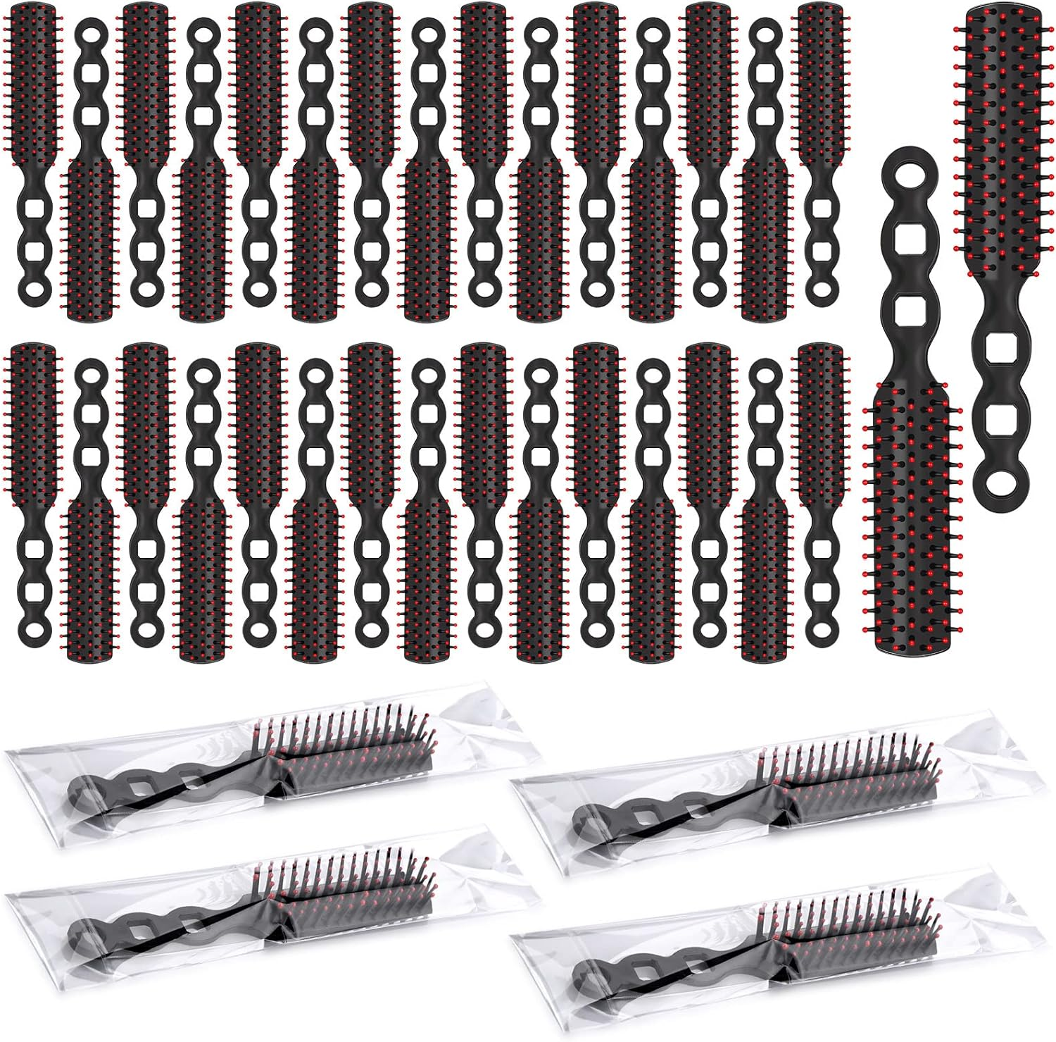 36 Pcs Hair Brushes Bulk for Homeless, Disposable Hair Brushes Nylon Bristles Detangling Brush for Chairty Donation Shelter Hotel Supplies