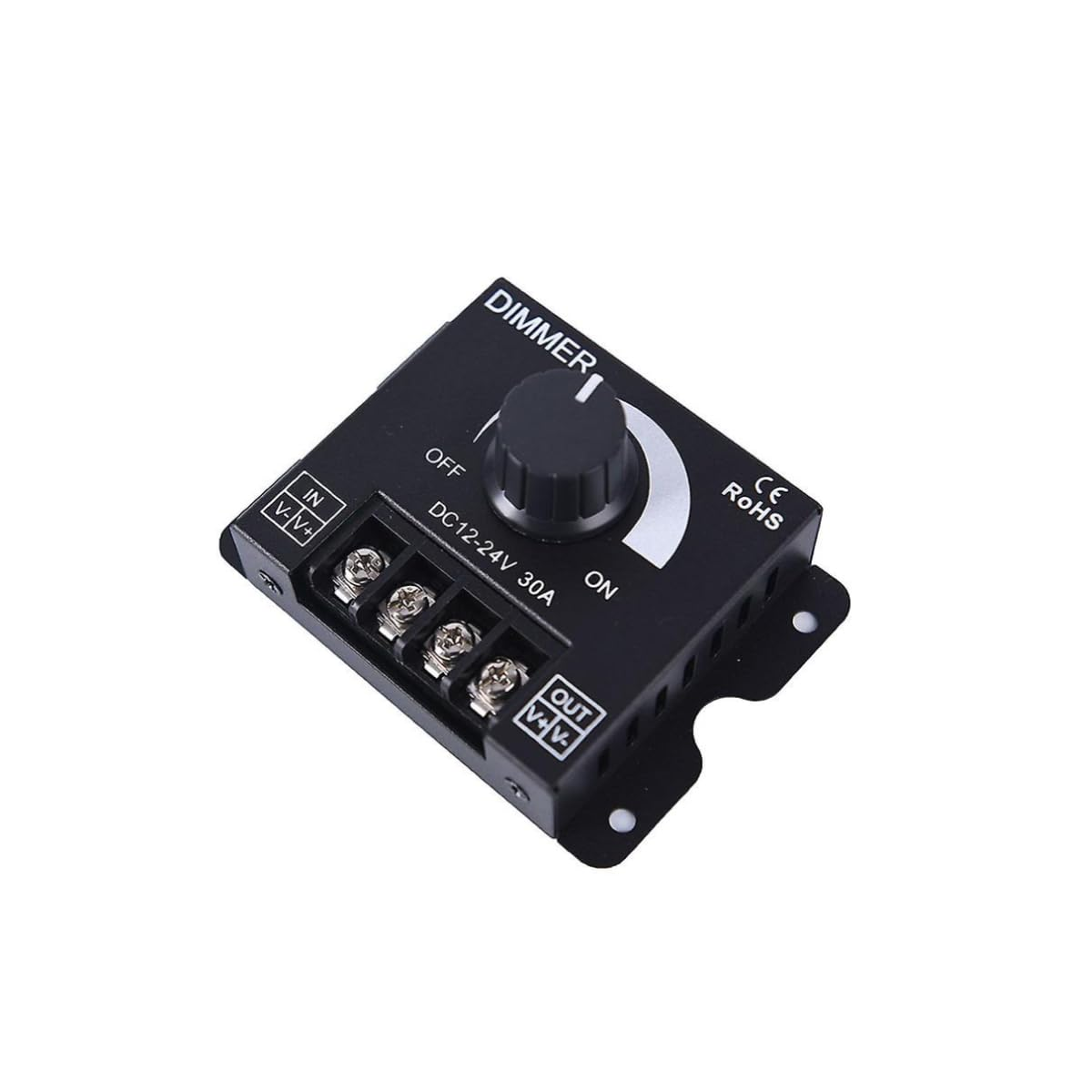 LED Dimmer Switch for LED Lights, Dimmer Switch Knob, DC12V-24V 30A PWM Dimming Controller for Adjust Brightness On/Off Switch with Aluminum Housing image number 1