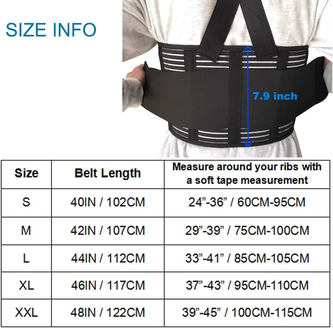 Solmyr Rib and Chest Support Brace, Broken Rib Brace, Breathable Rib Belt for Sore or Bruised Ribs Support, Sternum Injuries, Dislocated Ribs Protection, Pulled Muscle Pain (XXL) image number 1