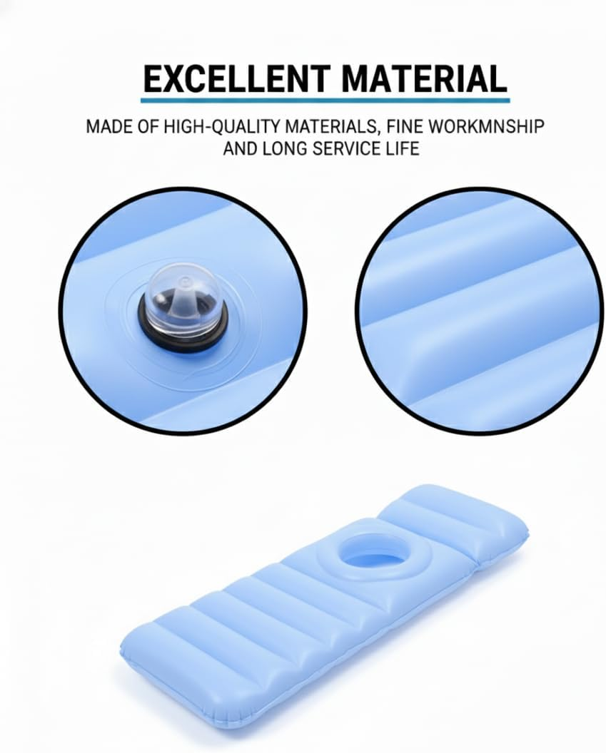 Inflatable Pregnancy Pillow &ndash; Full Body Maternity Airbed with Tummy Hole &ndash; Comfort & Support for Sleeping, Yoga, Massage, Rest, Prenatal Pain Relief, Bump Support & Relaxation (Blue) - Pink image number 3