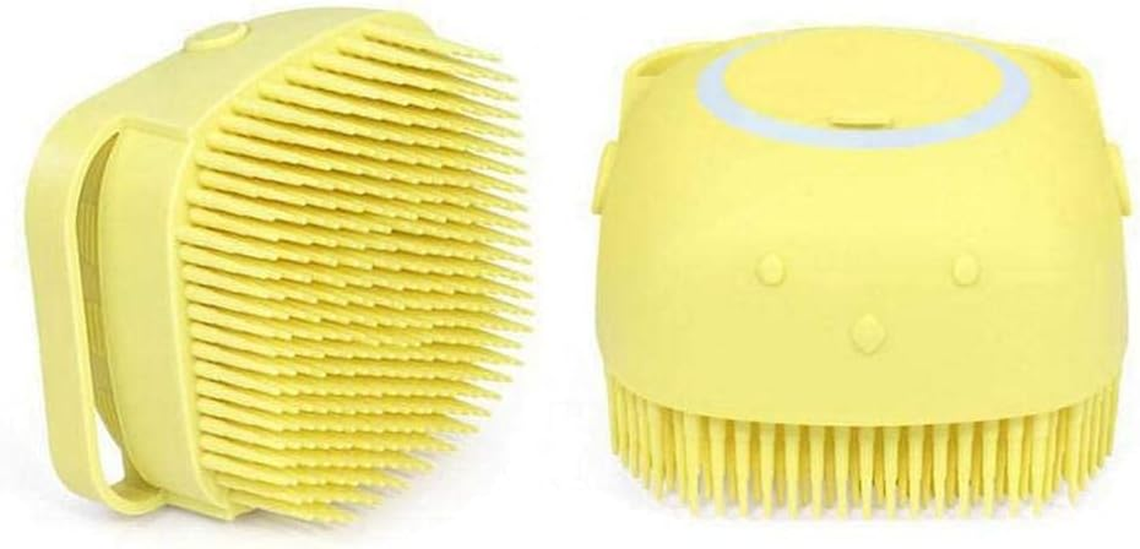 MOLANLY Silicone Massage Body Scrubber & Shower Brush with Soap Dispenser-Can, 80 Ml Liquid Bath Showe Cleaning Brush for Baby,Women, Men Senstive Dry Skin(Blue) (Yellow) image number 1