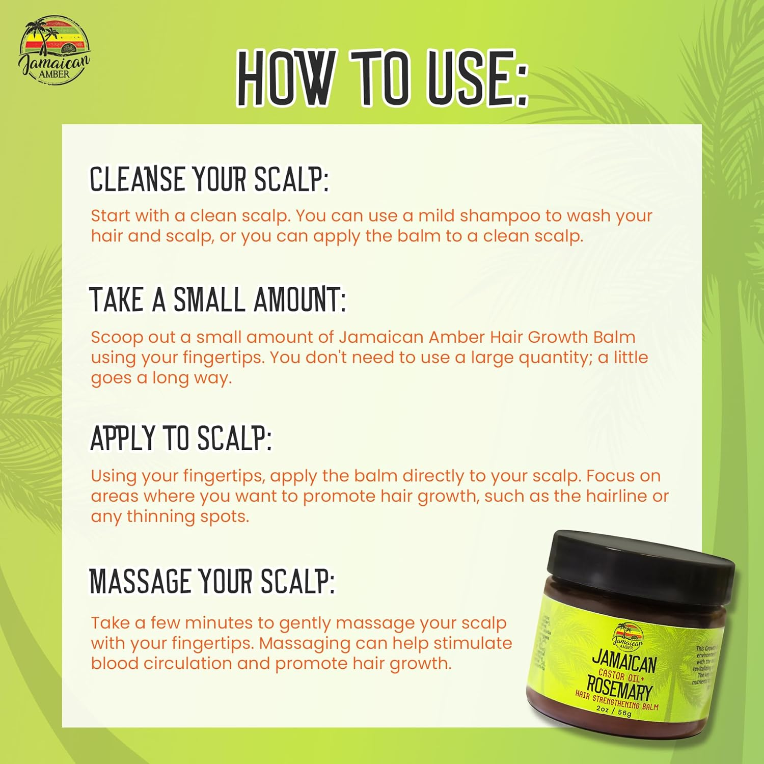 JAMAICAN Ambre Hair Balm - 2 Fl Oz | Natural Strengthening & Nourishing Blend with Castor Oil & Rosemary for Thick, Long Hair image number 1