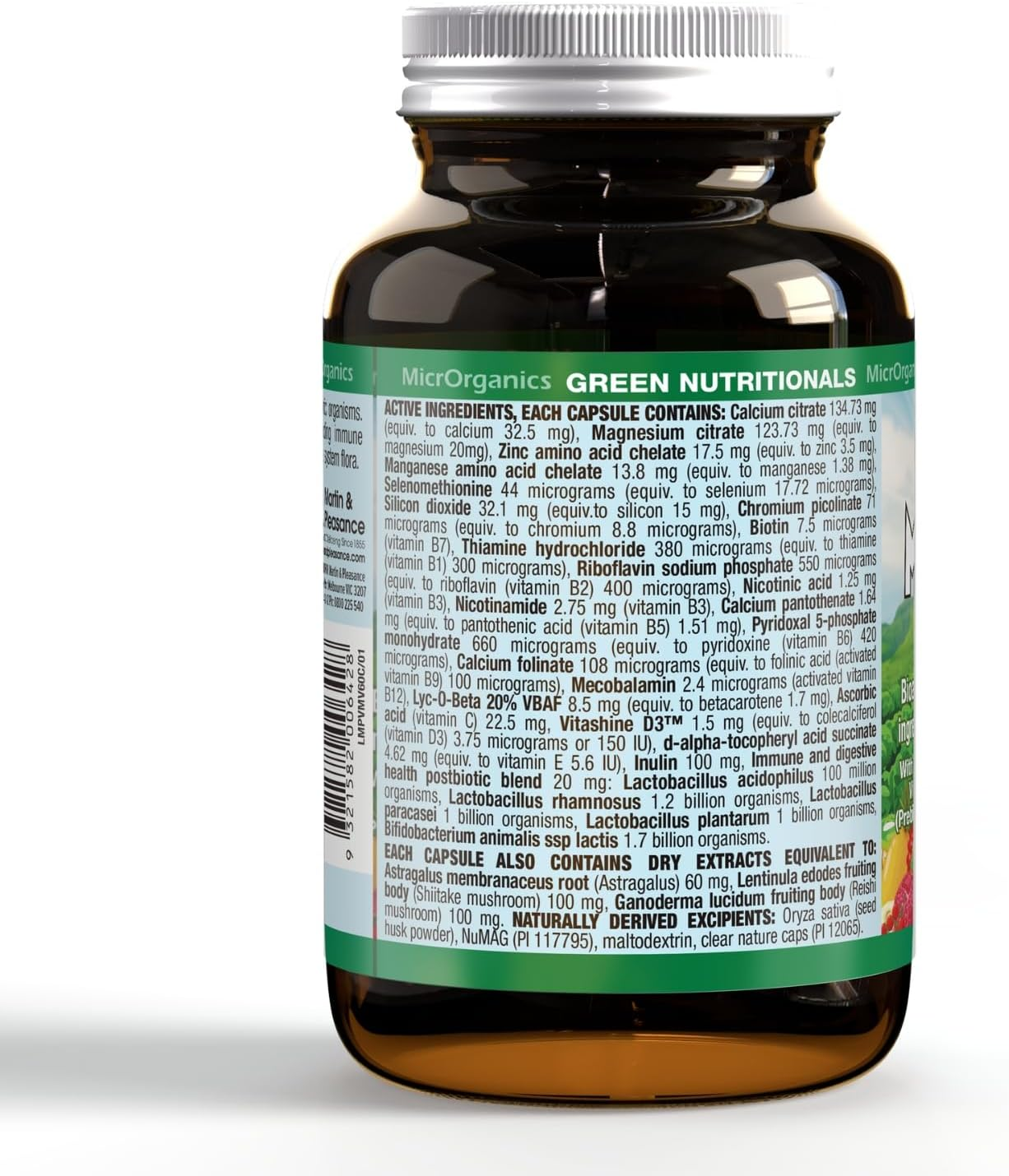 Green Nutritionals 100% Vegan Multivitamin 60 Capsules image number 3