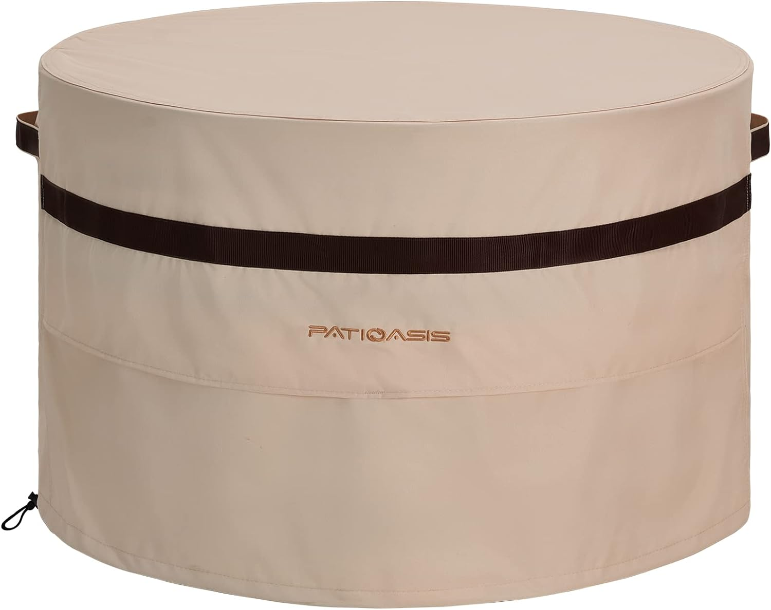 32 Inch Outdoor Fireplace round Cover Waterproof round Fire Pit Table Cover 24'' Height Uv-Resistant round Patio Small Gas Firepit Covers