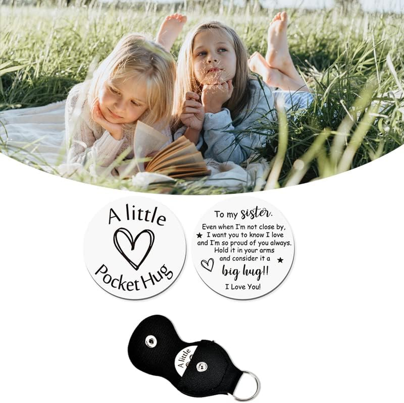 Pocket Hug Token Keychain Gifts for Women Men Engraved Inspirational Wedding Graduation Birthday Gifts for Teen Girls Boys - To My Grandson Keychain image number 4