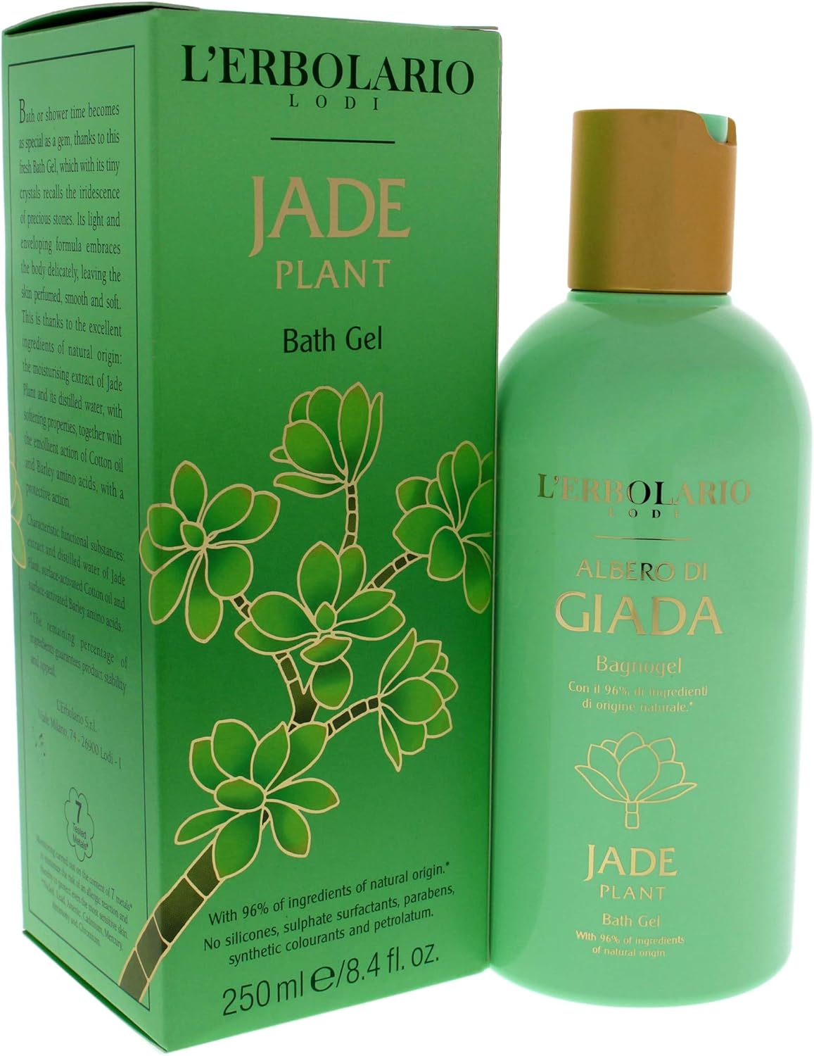 Lerbolario Jade Plant Bath Gel for Unisex, 250 Ml image number 3