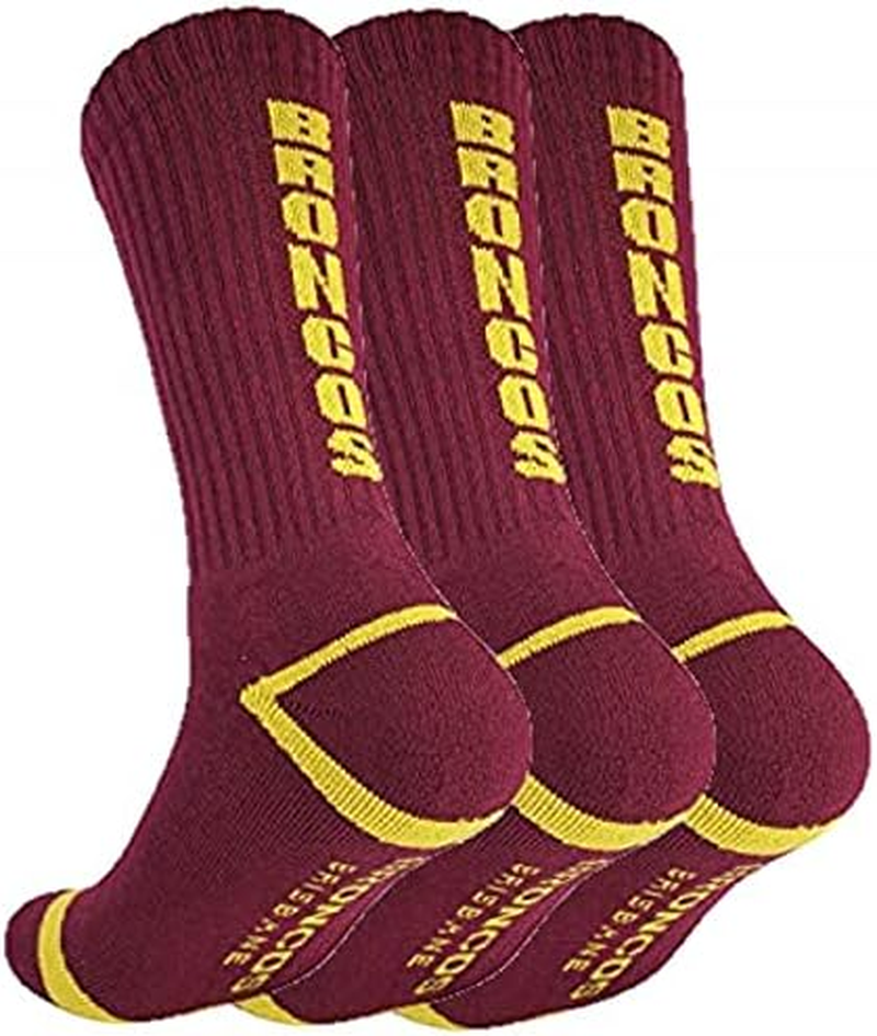 NRL Brisbane Broncos Heavy Duty Reinforced Heel and Toe Work Boot Supporter Socks 4 Pairs | National Rugby League | Men'S Sizes image number 4
