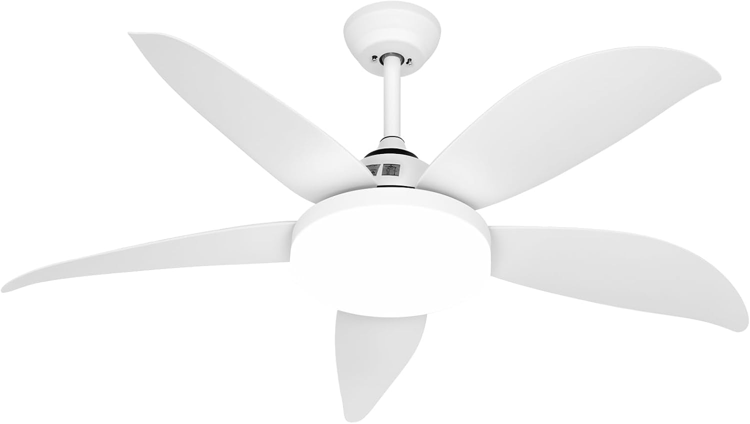 Advwin Ceiling Fans with 3-Color Light & 6 Speed, Cooling Fans with 5 Quiet DC Reversible Blades for Patio, Bedroom, Living Room, Dining Room | Black