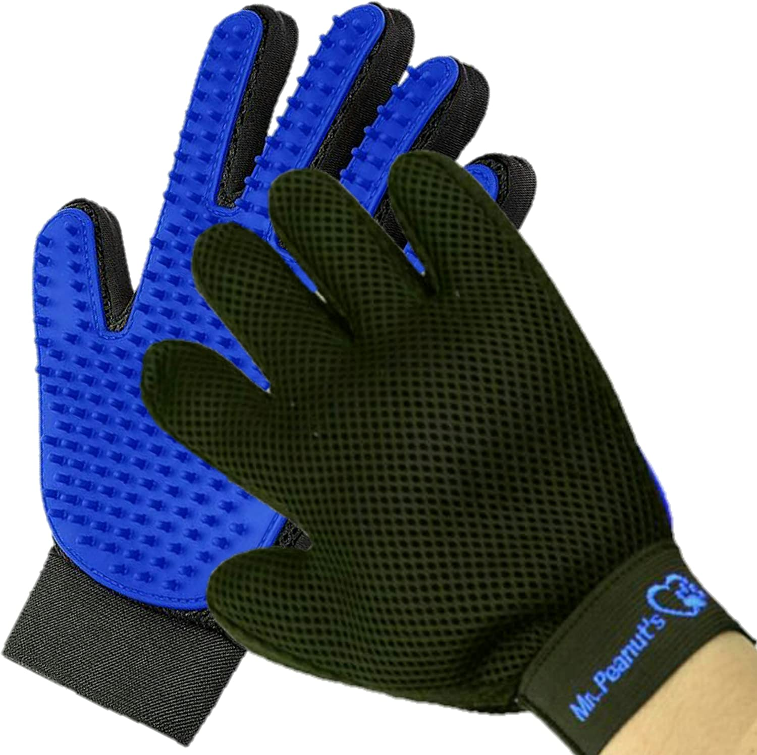 Mr. Peanut'S Pet Grooming Glove Brush and Deshedding Aid - 259 Silicone Pins for More Effective Grooming, Pet Hair Remover Mitt - Long and Short Hair - Dogs, Horses, Bunnies and Some Agreeable Cats image number 3