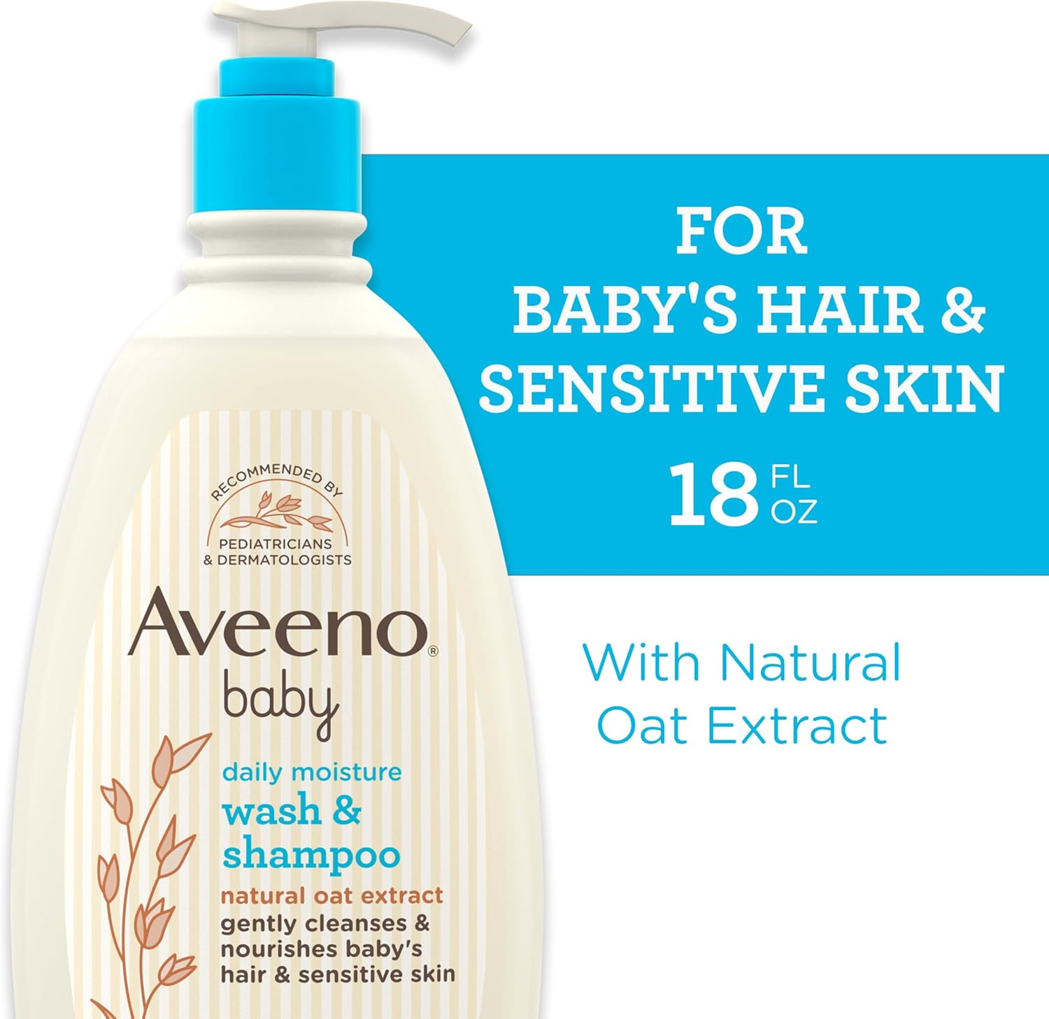 Aveeno Baby Daily Moisture Lightly Scented Sensitive Wash & Shampoo 532Ml|Gentle for Newborns and Babies with Sensitive Skin| Use as Baby Shampoo and Baby Bath Wash (Pack of 2) image number 4