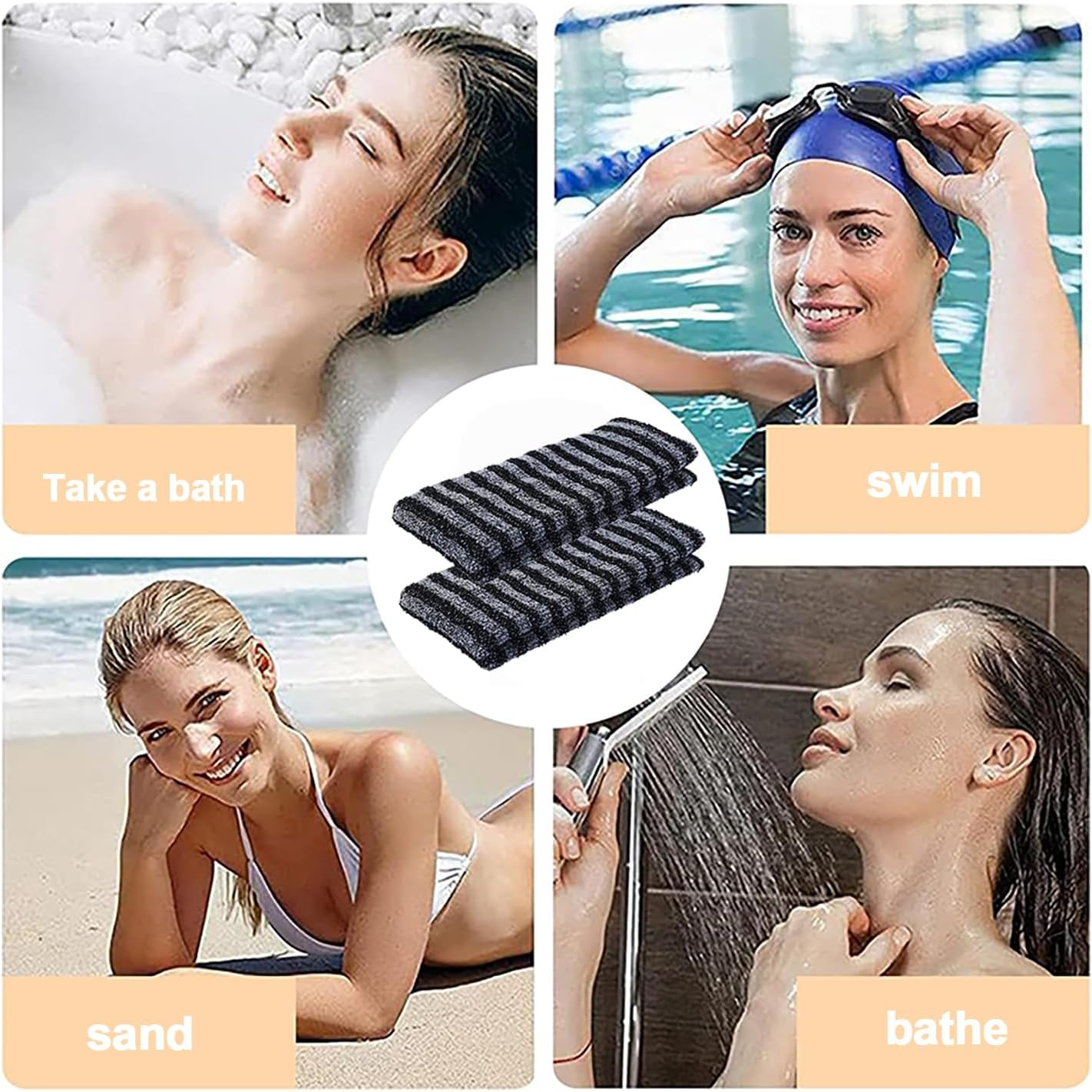 Sima Japanese Exfoliating Towel, Body Scrub Washcloth for Face and Deep Cleansing, Net Sponge 2-Pack Extra Long (39.4&times;11.02In) image number 5