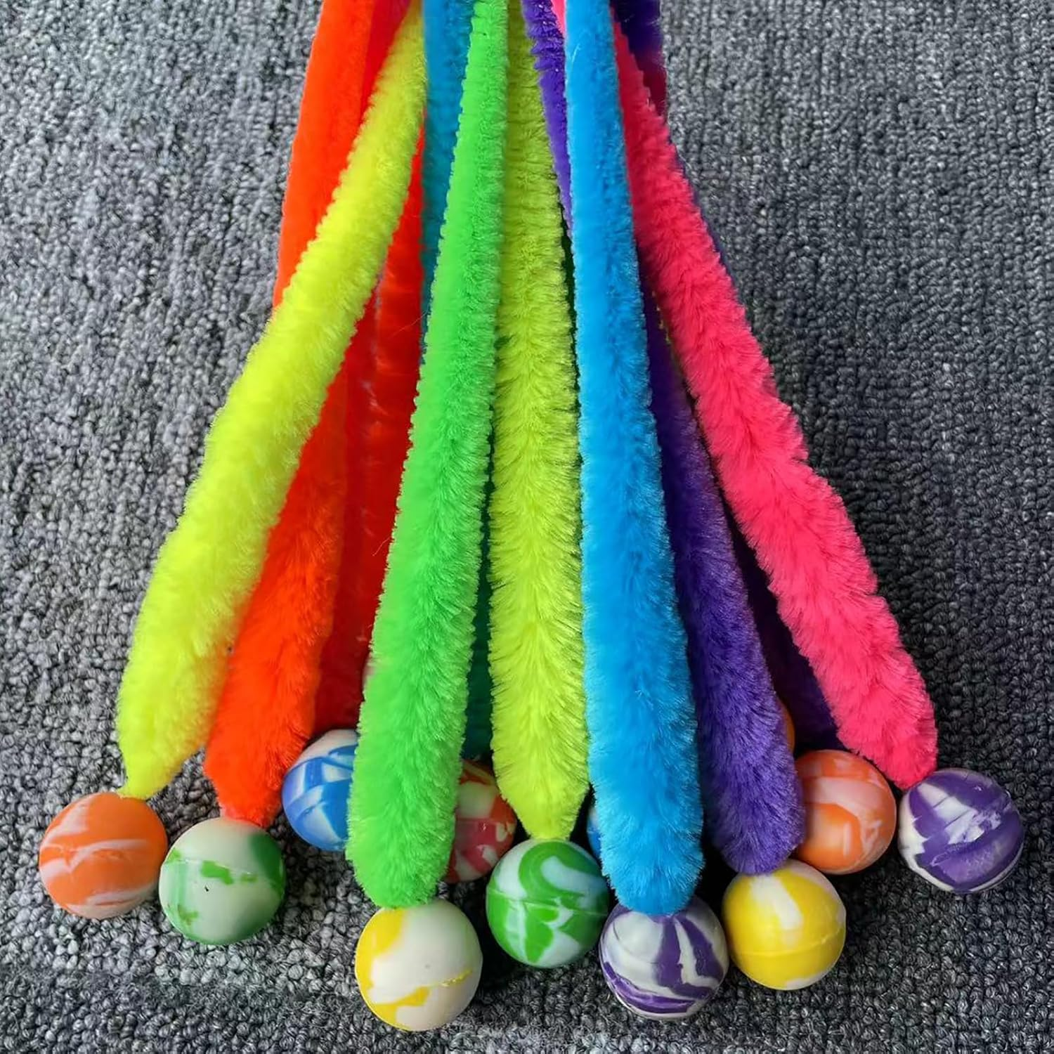 Acceleah Cat Worm Toy Refills - Assorted Teaser Wand Toys with Bell (14 Pcs) image number 5