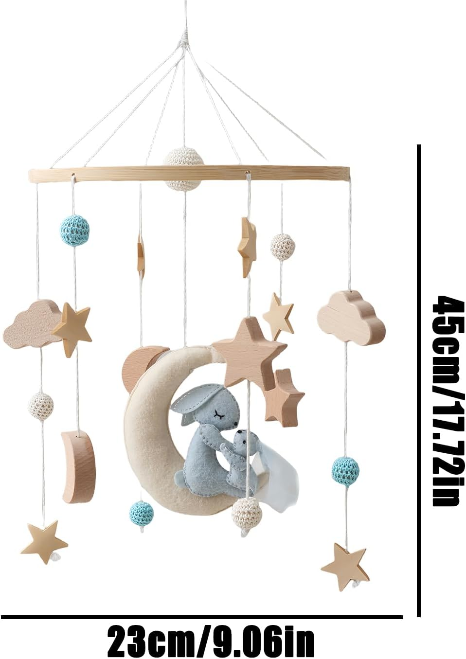 Baby Mobile for Crib,Nursery Decor Mobile | Rotatable Soothing Bed Bell for Boys Girls Baby Stroller Playpen Nursery Room New Parents Childcare Provider